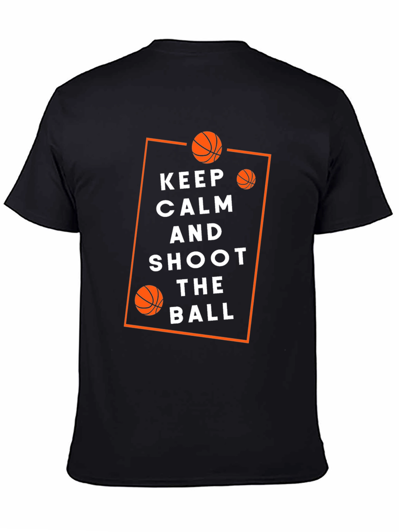 Black Keep Calm & Shoot Basketball T-Shirt view 4