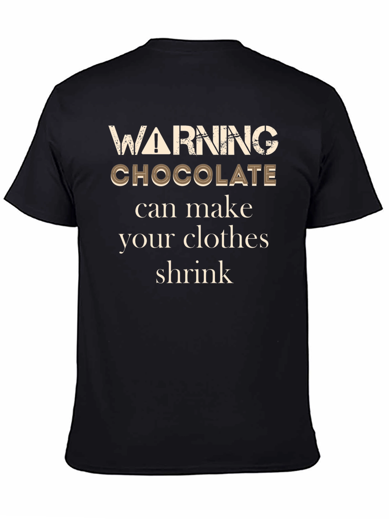 Black Funny Chocolate Warning T-Shirt view 4