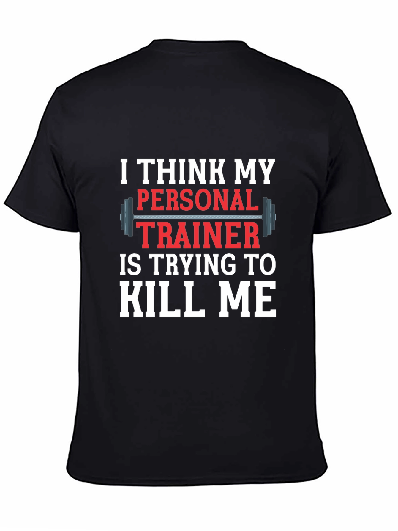 Black Funny Personal Trainer Gym T-Shirt view 4