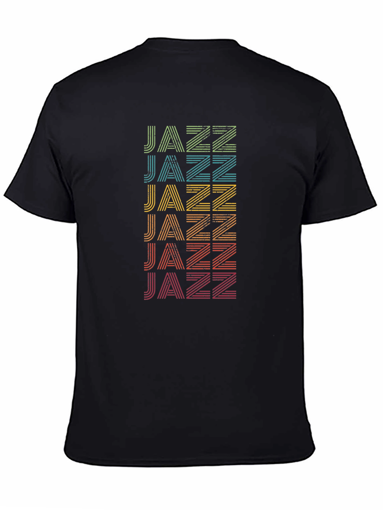 Black Retro Jazz Music Graphic T-Shirt view 4