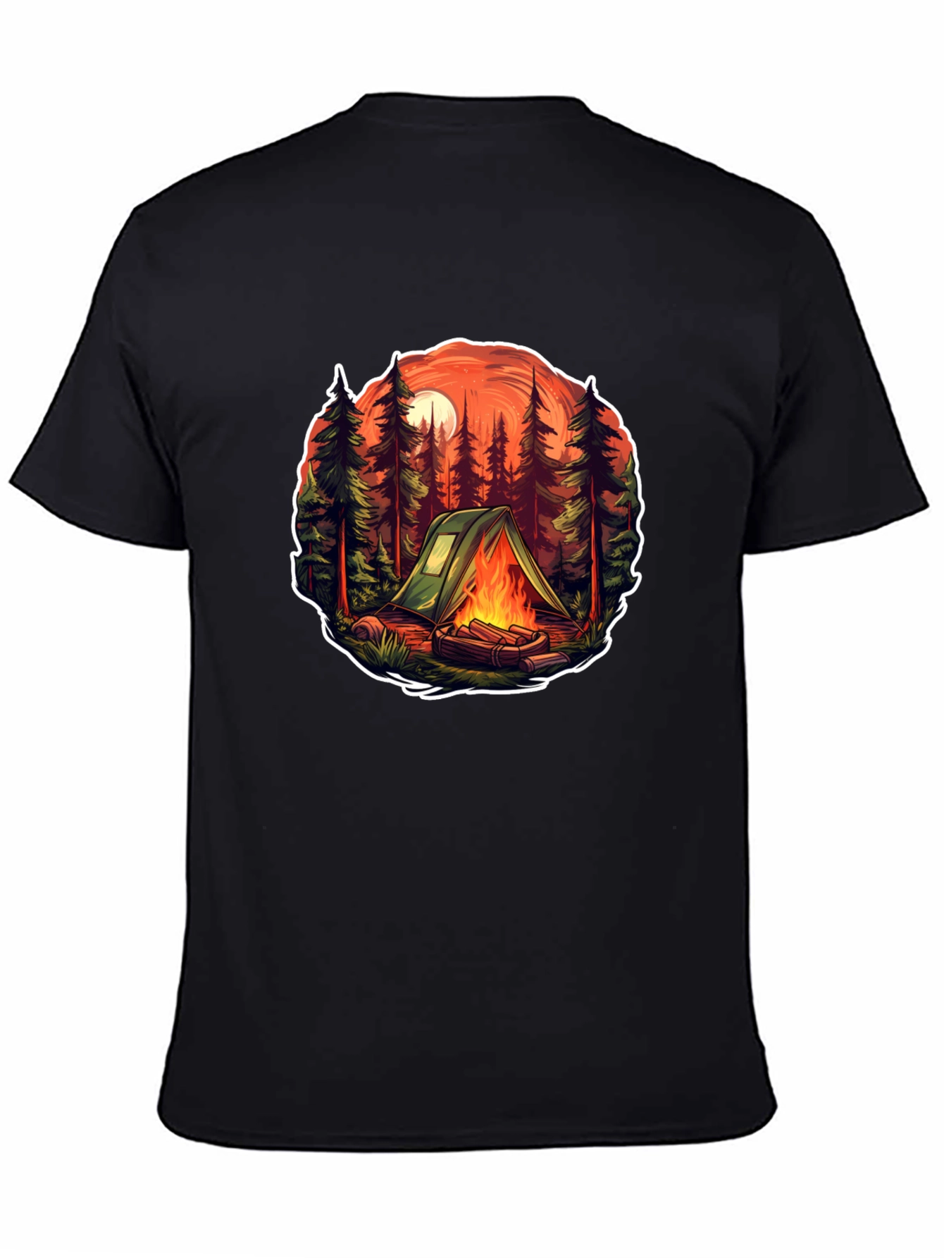 Black Camping Trip Graphic T-Shirt view 4