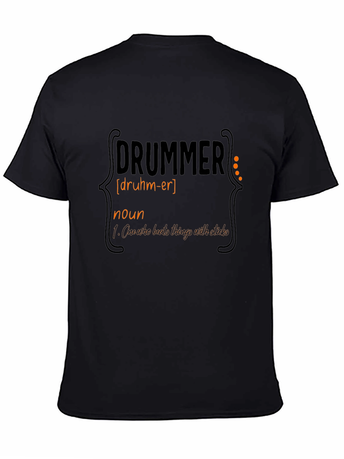 Black Drummer Definition Graphic Tee - Black view 4