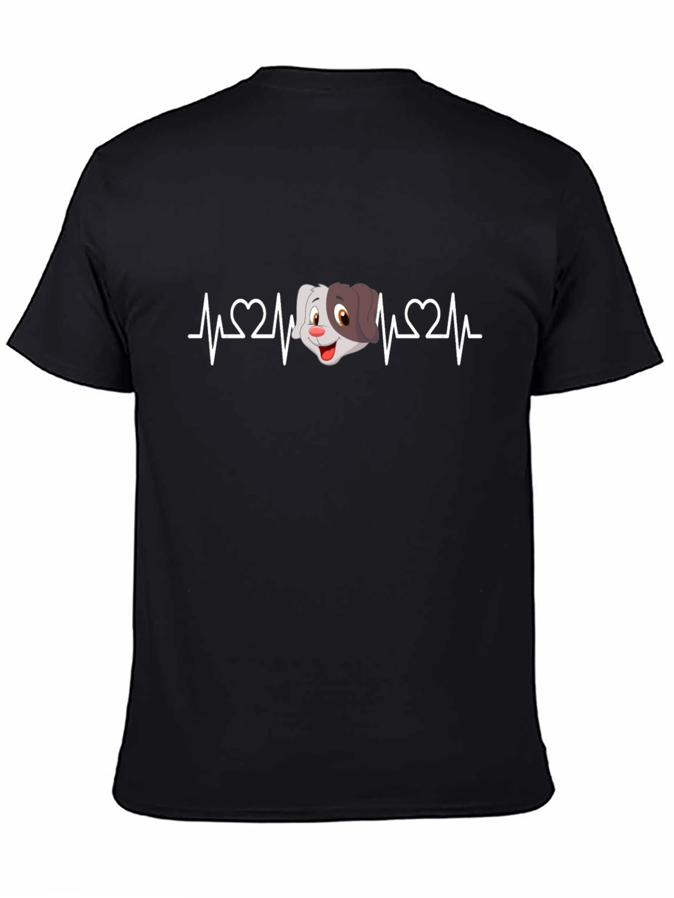 Black Dog Heartbeat T-Shirt - Cute Cartoon Pet Tee view 4
