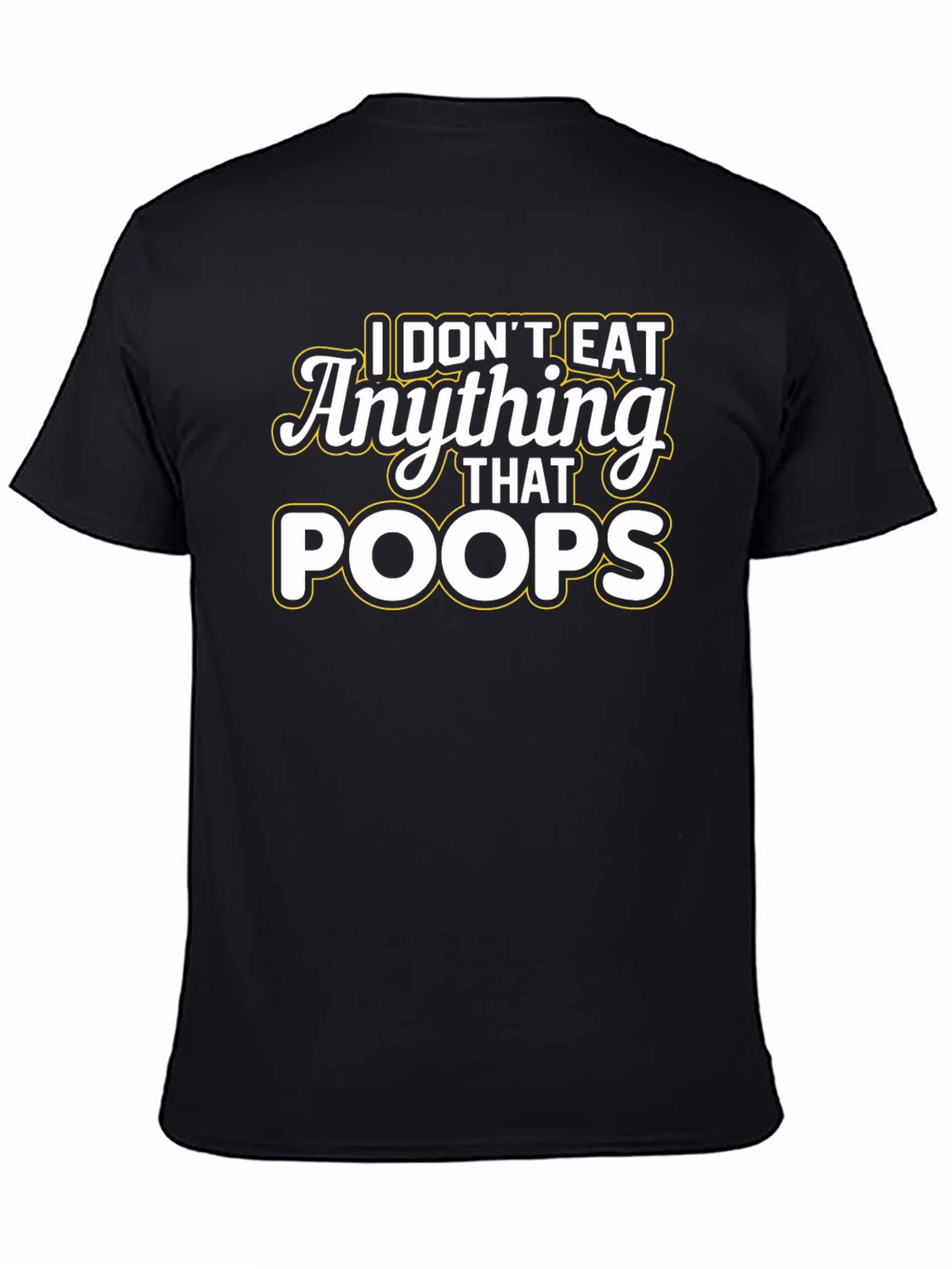 Black Vegan T-Shirt - I Don't Eat Anything That Poops view 4