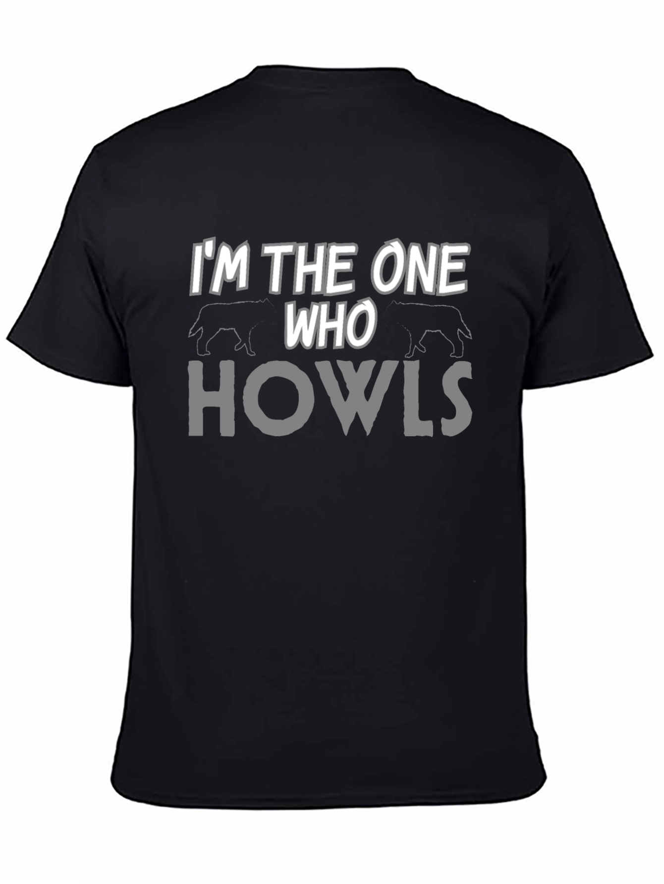 Black I'm The One Who Howls Men's Graphic T-Shirt view 4