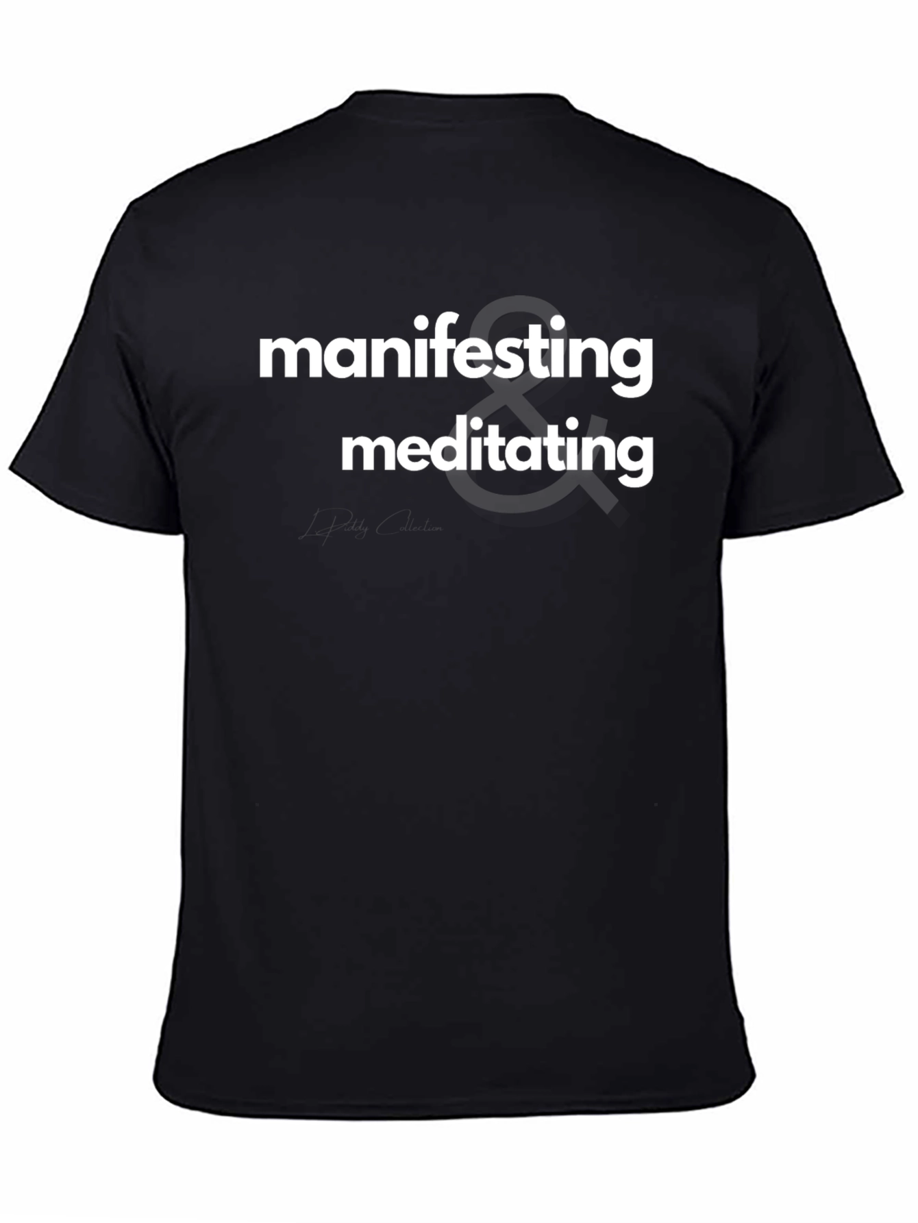Black Manifesting & Meditating Black Graphic Tee view 4