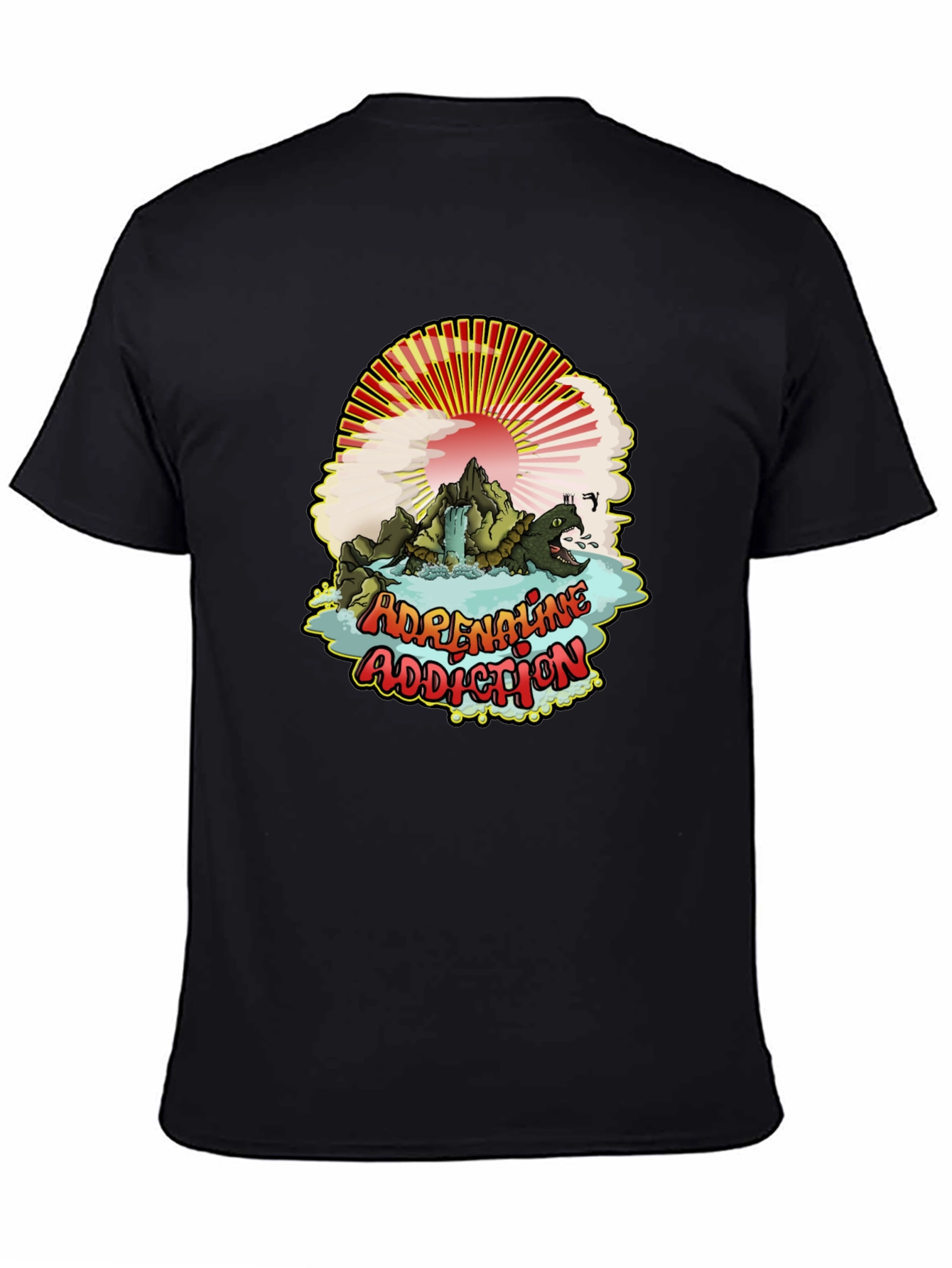 Black Adrenaline Addiction T-Shirt - Mountain Turtle Design view 4