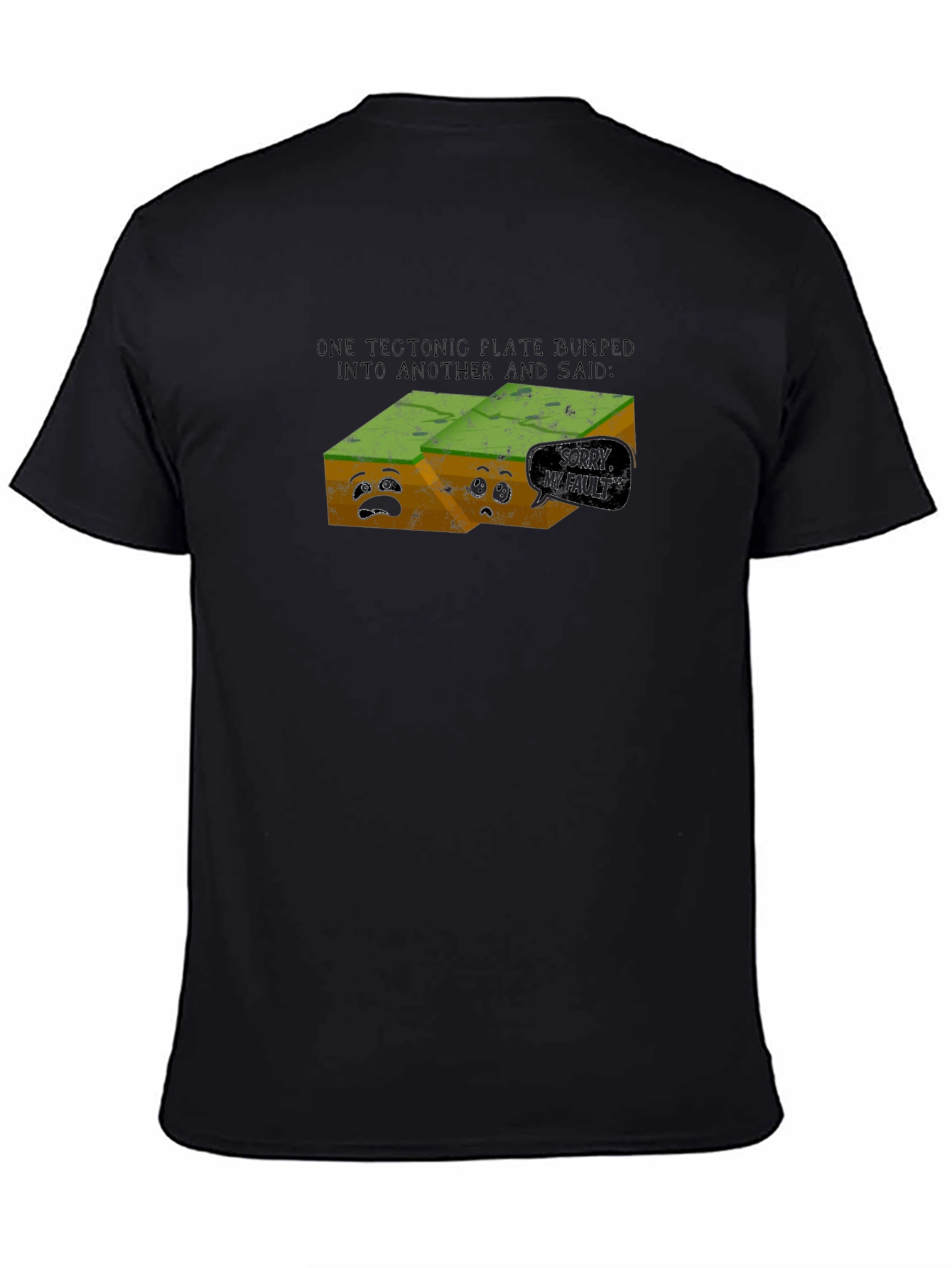 Black Funny Tectonic Plate Earthquake Pun Graphic Tee view 4