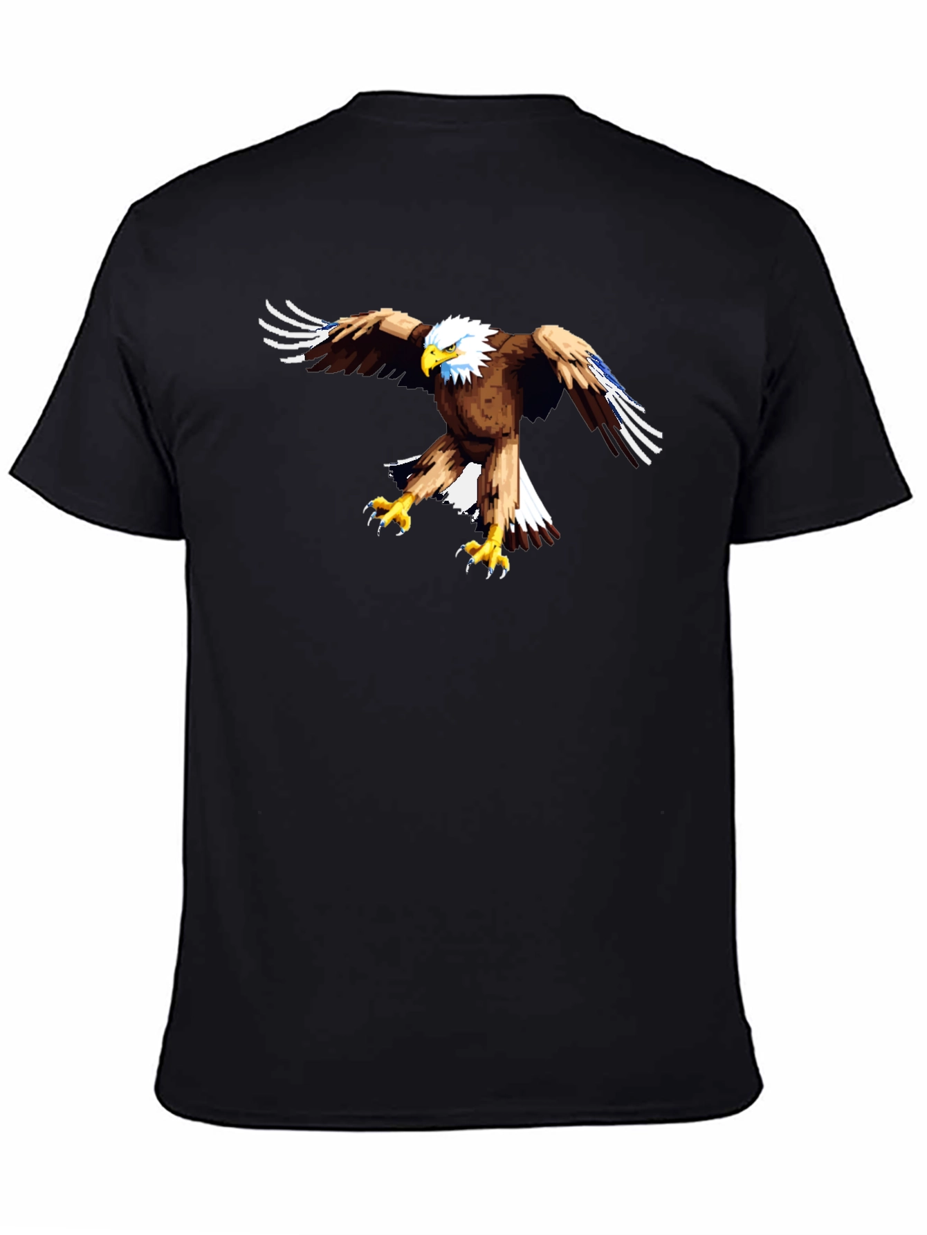 Black Eagle Graphic Black T-Shirt - Men's Casual Tee view 4