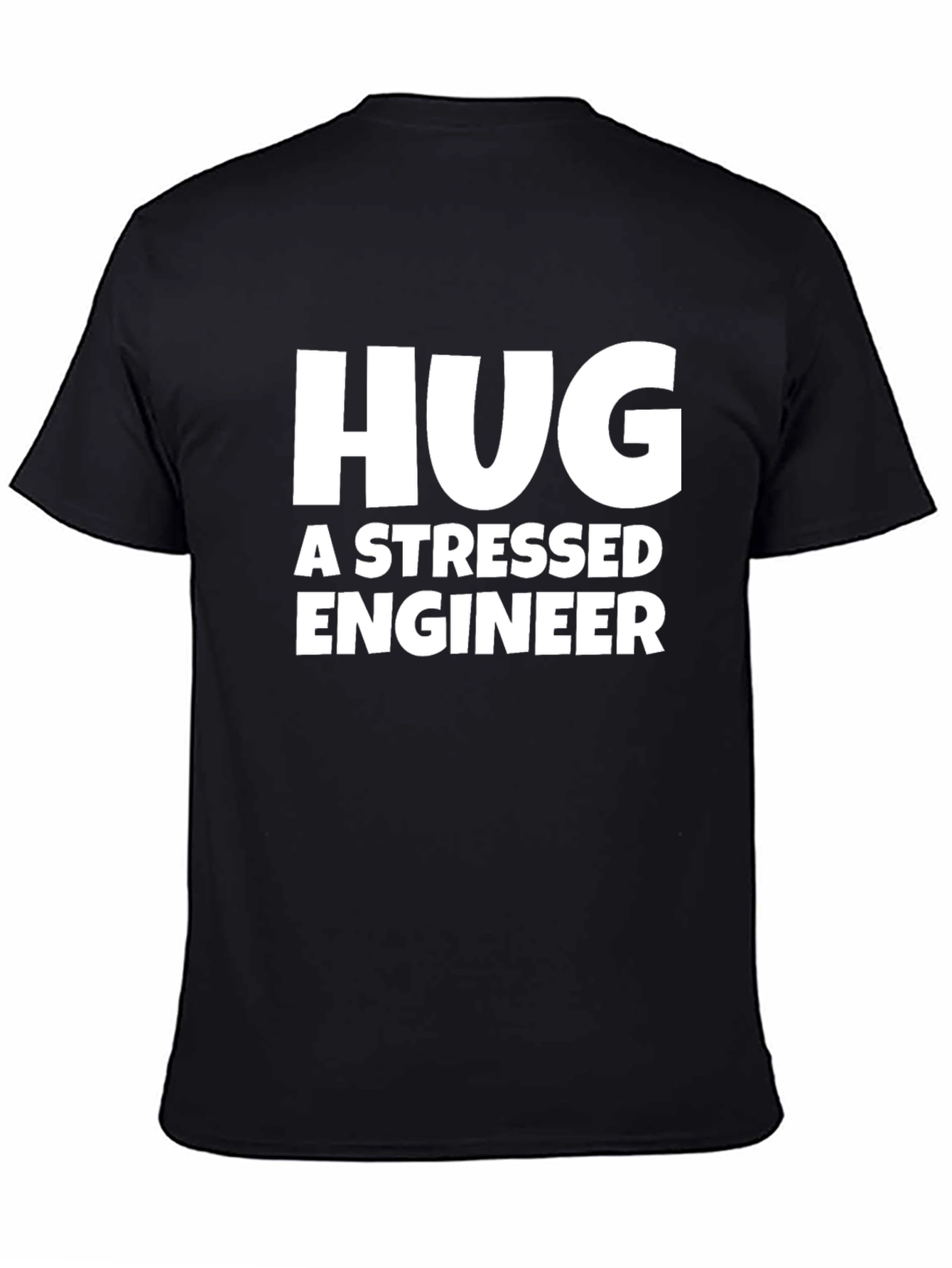 Black Hug a Stressed Engineer T-Shirt - Black view 4