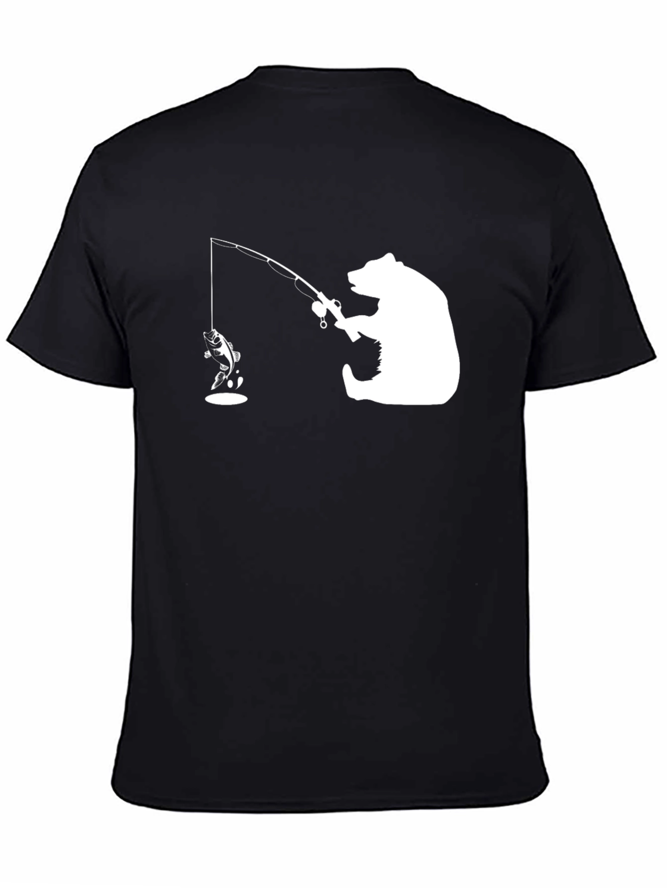 Black Bear Fishing T-Shirt - Humorous Graphic Tee view 4