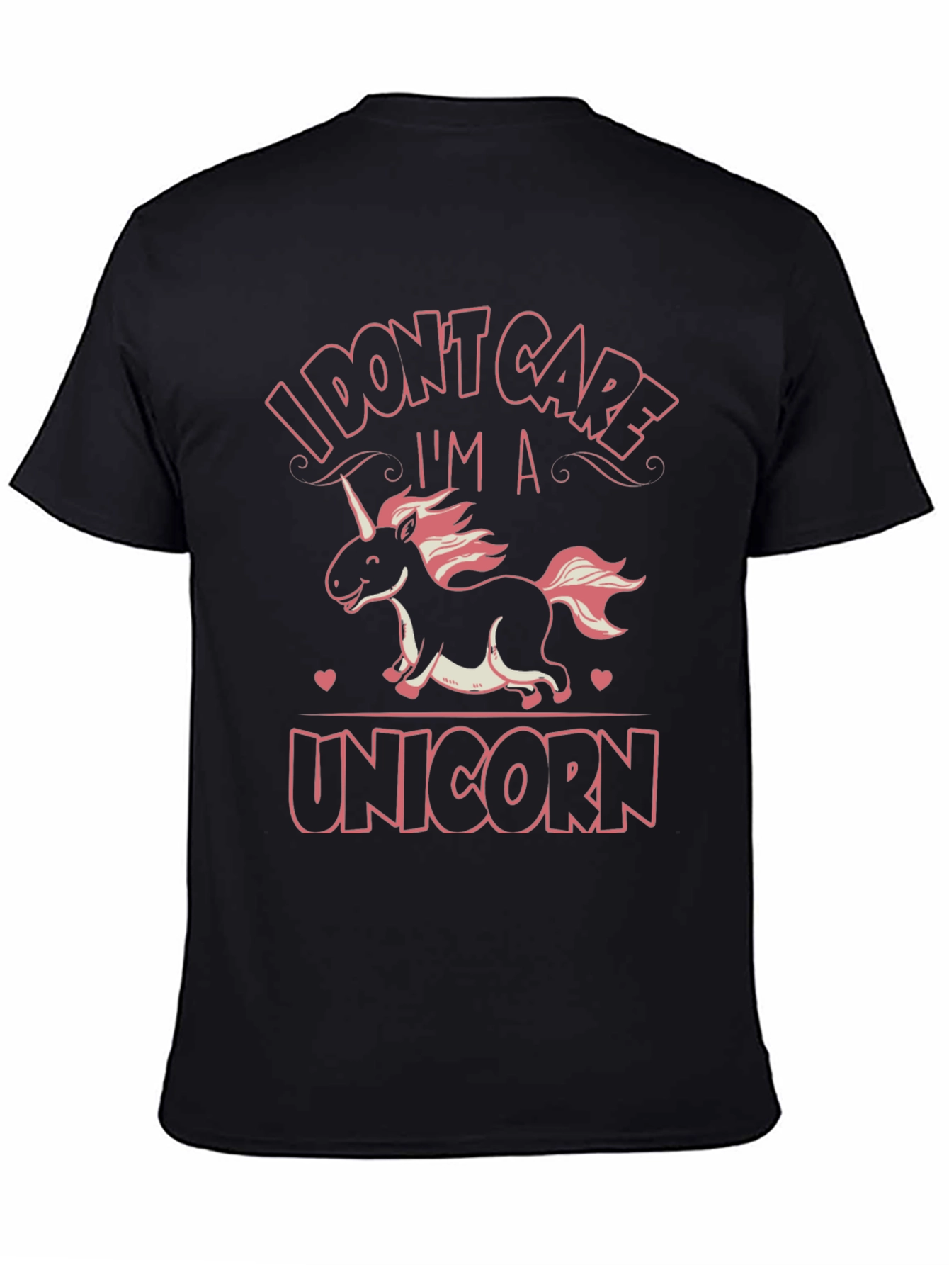 Black I Don't Care I'm A Unicorn T-Shirt view 4