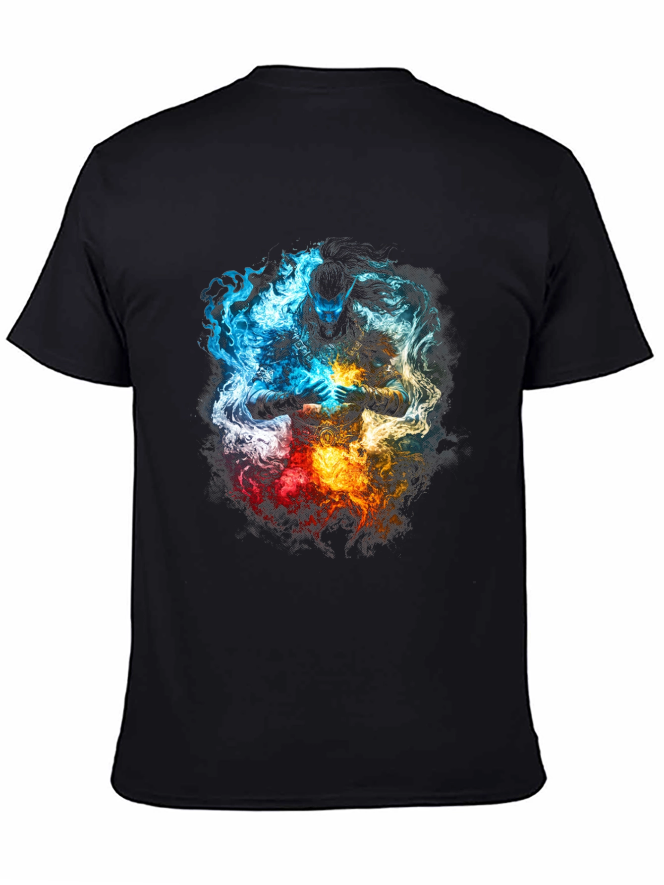 Black Elemental Warrior Graphic T-Shirt view 4