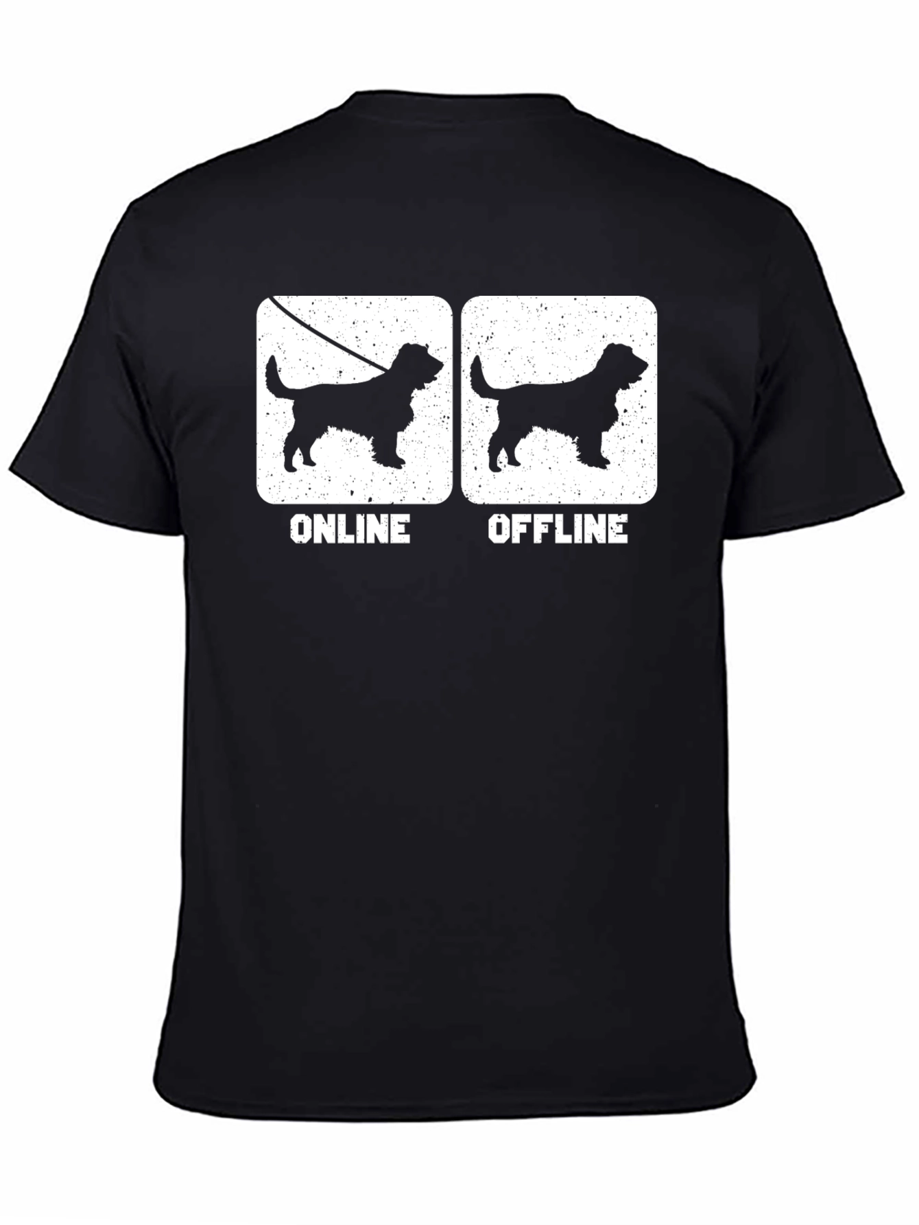 Black Online/Offline Dog T-Shirt - Black view 4