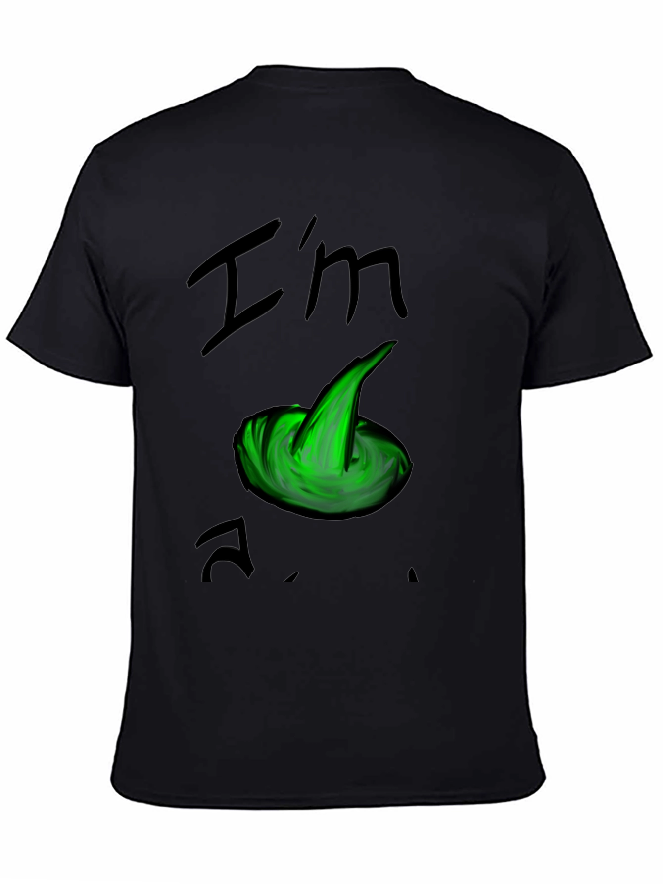Black I'm A Worm! Funny Graphic Black T-Shirt view 4