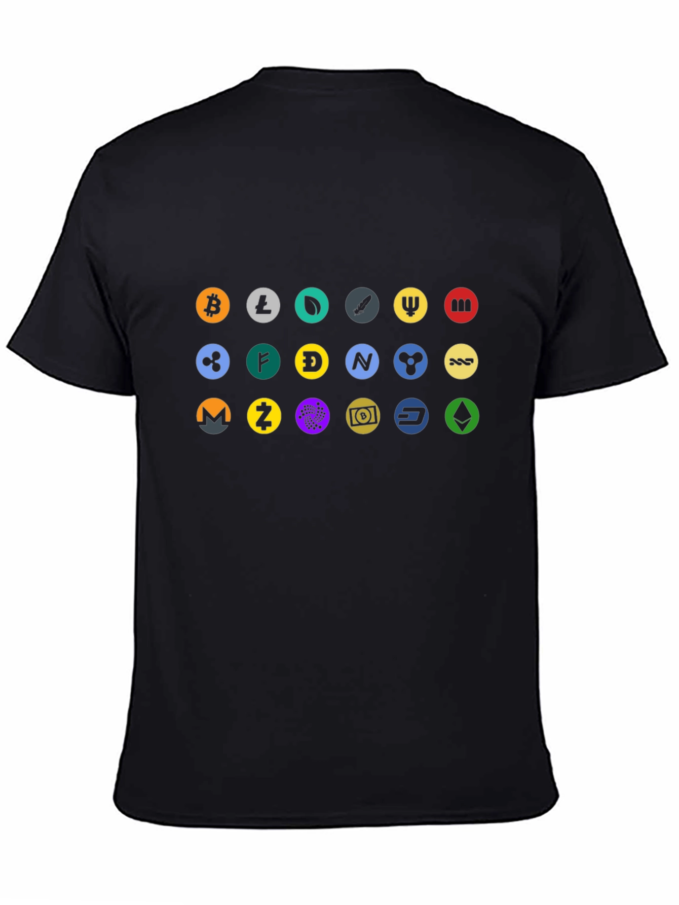 Black Crypto Currency Logo T-Shirt - Bitcoin, Ethereum, Litecoin view 4