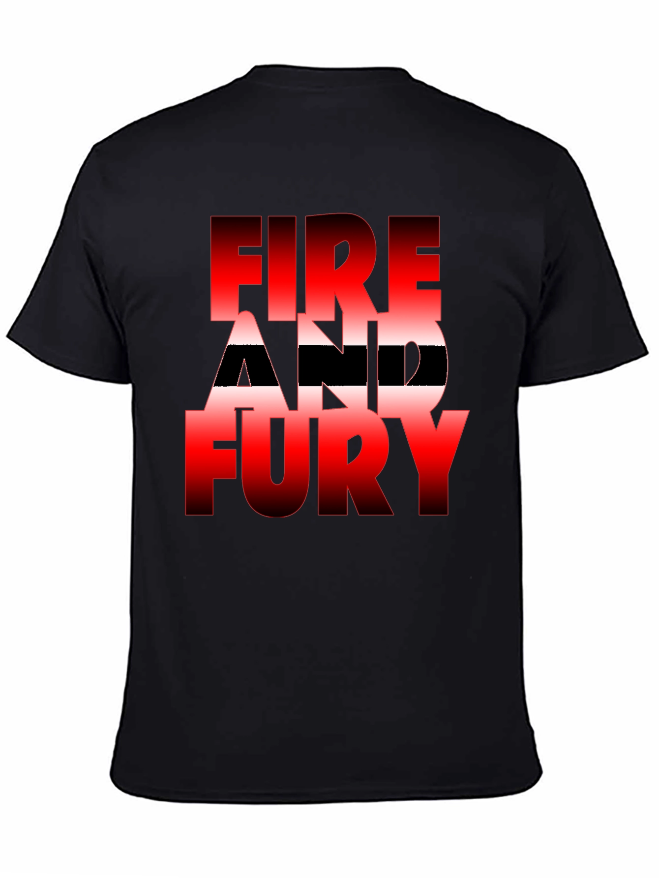 Black Fire and Fury Graphic Tee - Bold Statement Shirt view 4