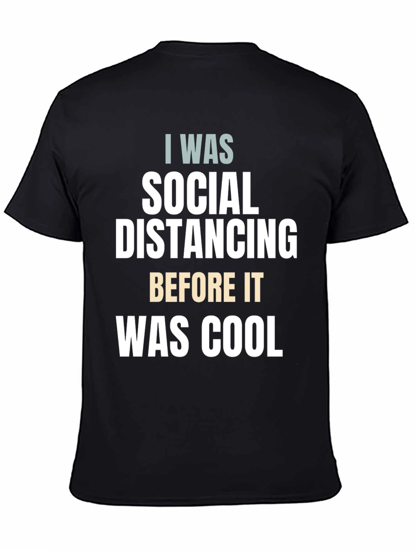 Black Social Distancing Funny Graphic Tee view 4
