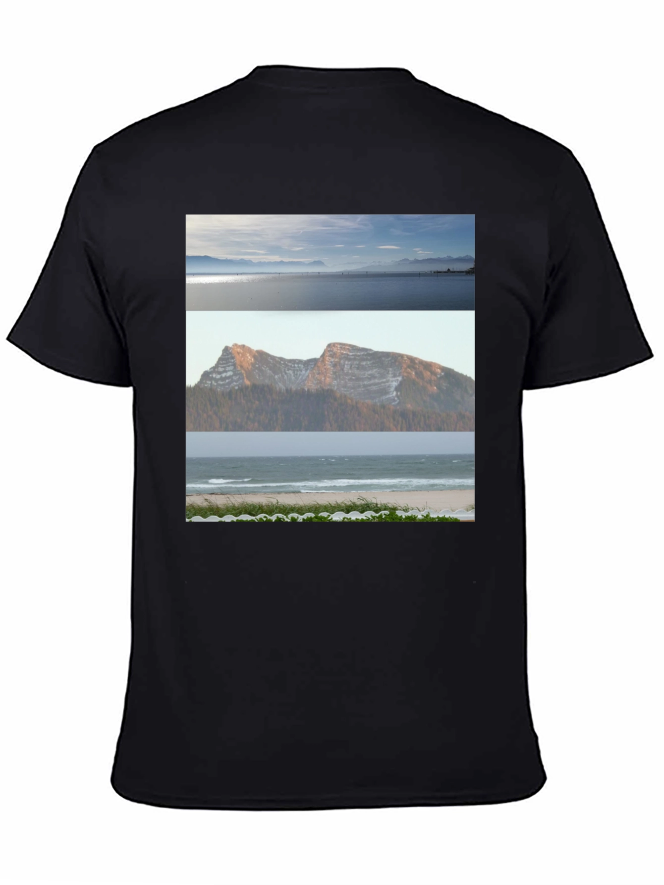 Black Scenic Landscape T-Shirt view 4