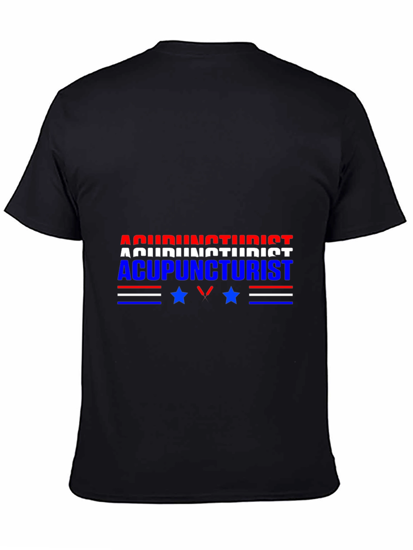 Black Acupuncturist Graphic Tee - Patriotic Design view 4