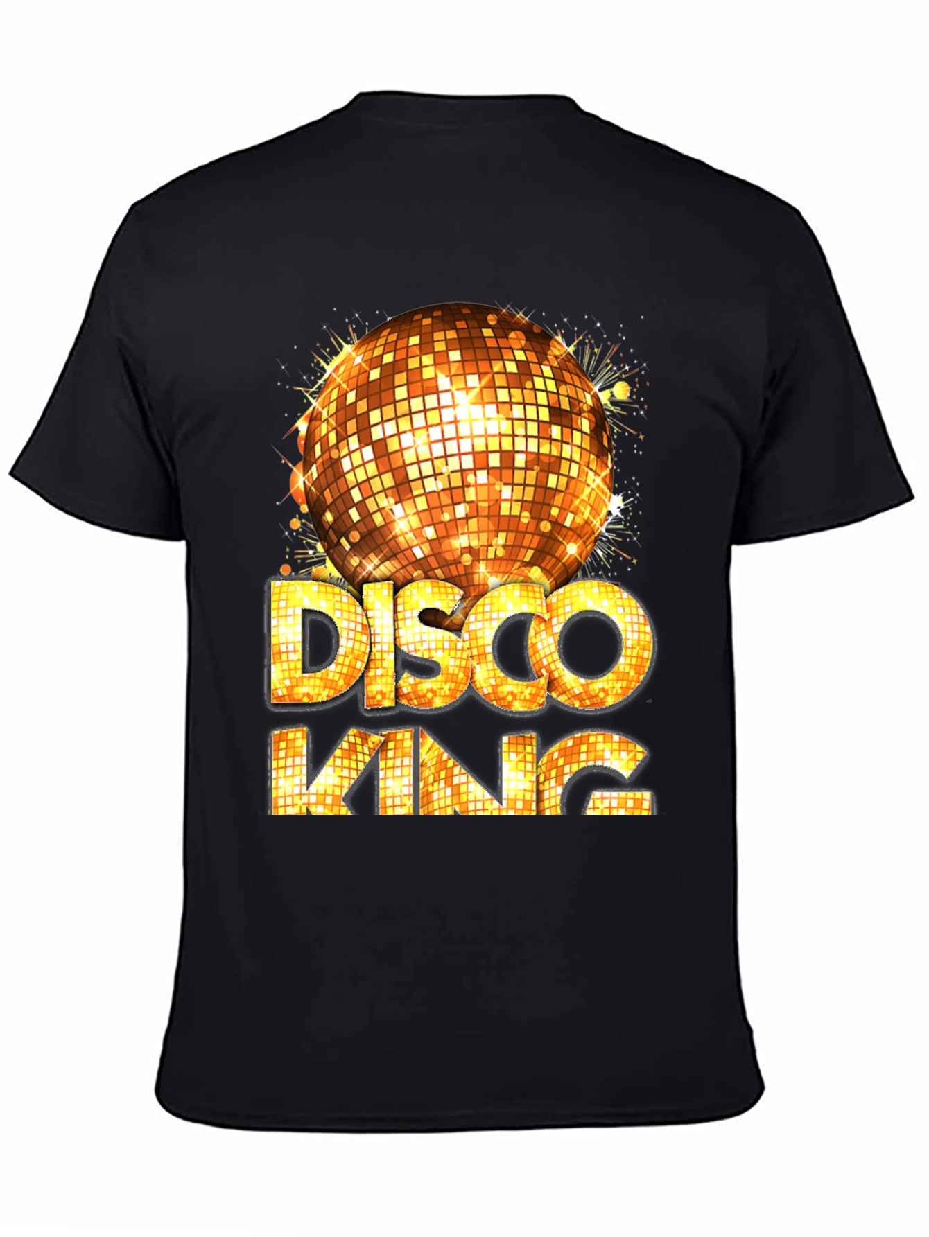 Black Disco King Graphic Tee - Men's Party Shirt view 4