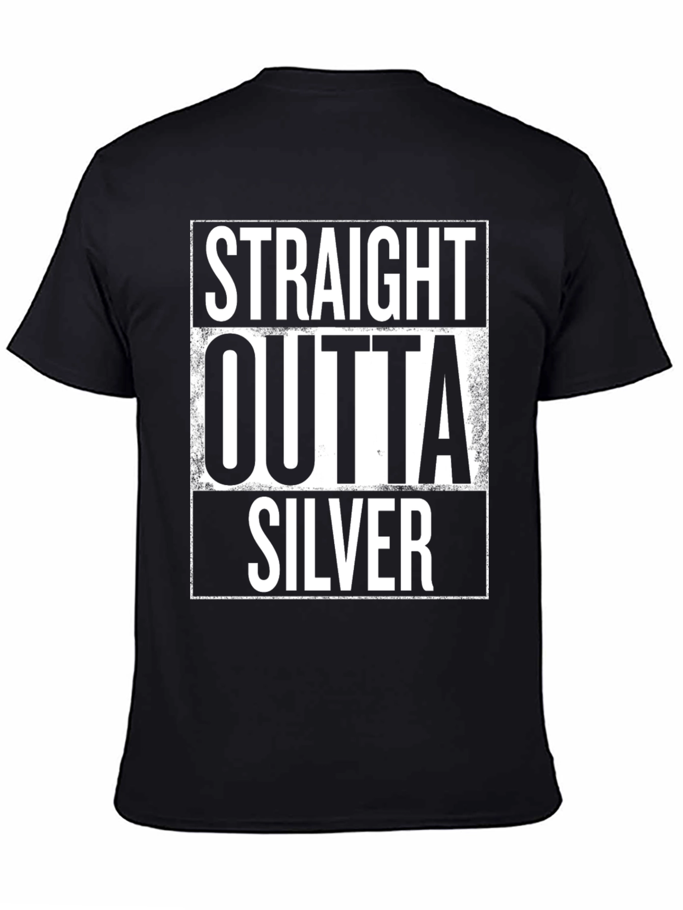 Black Straight Outta Silver Graphic T-Shirt view 4