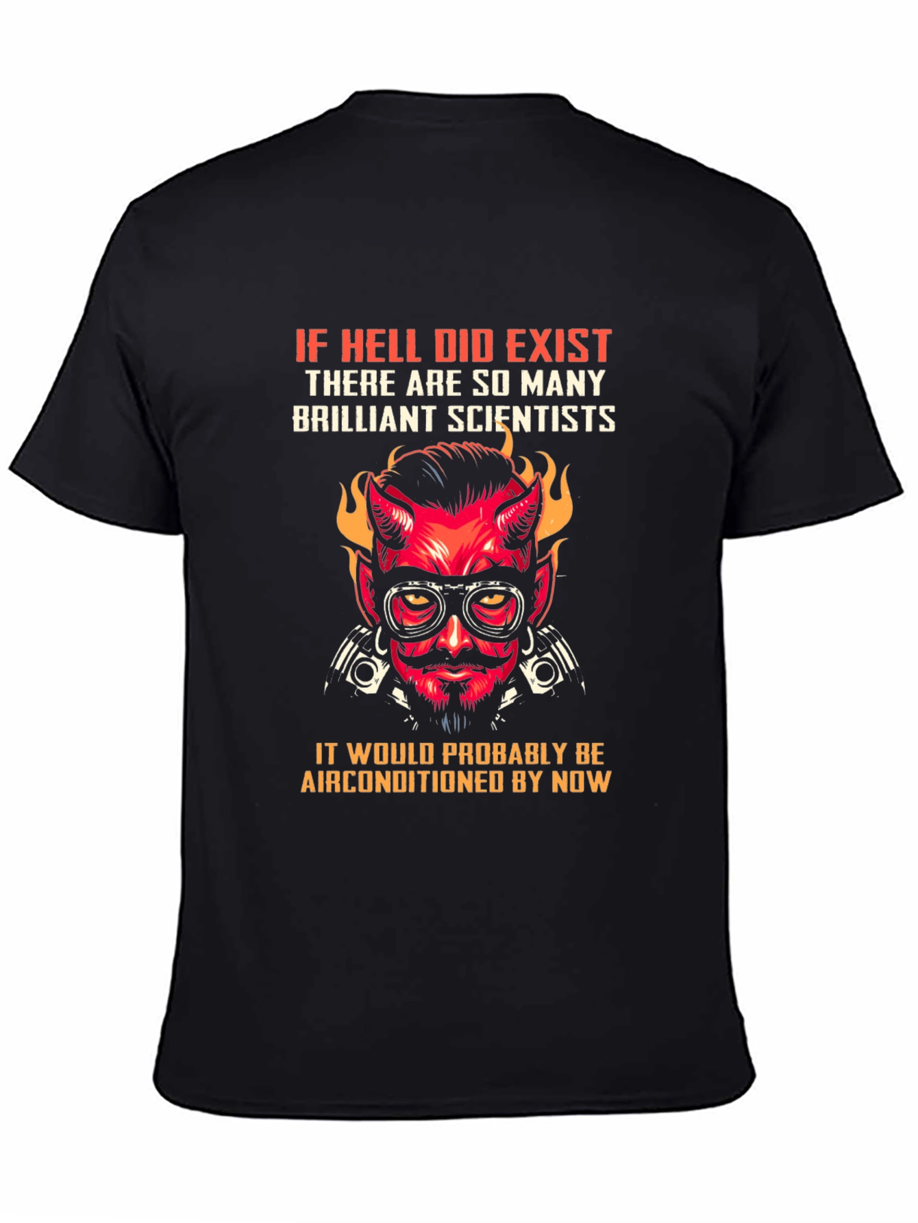 Black Hell Air Conditioned T-Shirt - Scientist Design view 4