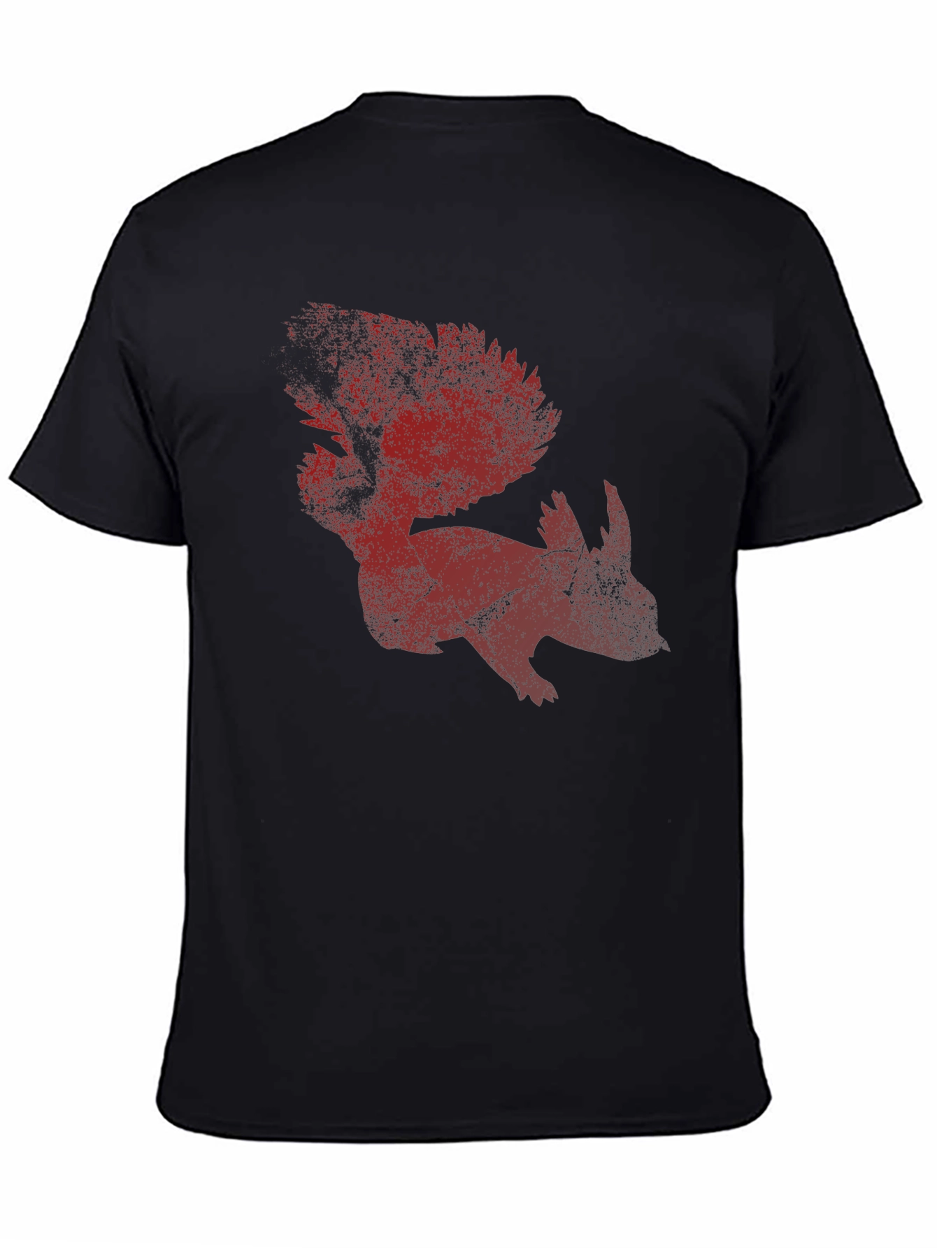 Black Red Squirrel Graphic T-Shirt - Men's Casual Tee view 4