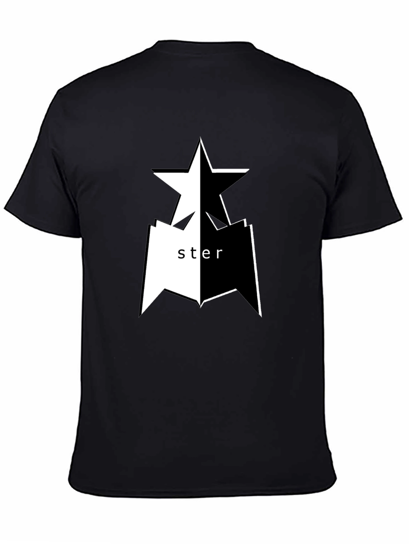 Black Black Graphic Tee - Star Design view 4