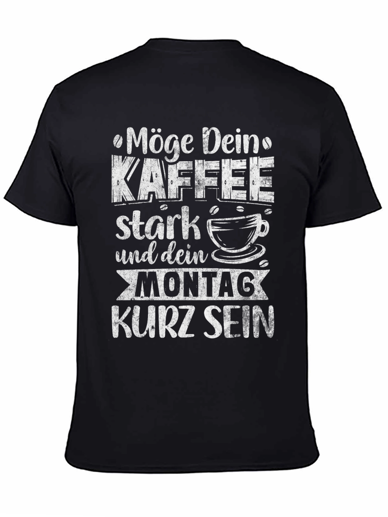 Black Coffee & Monday Funny Graphic T-Shirt view 4