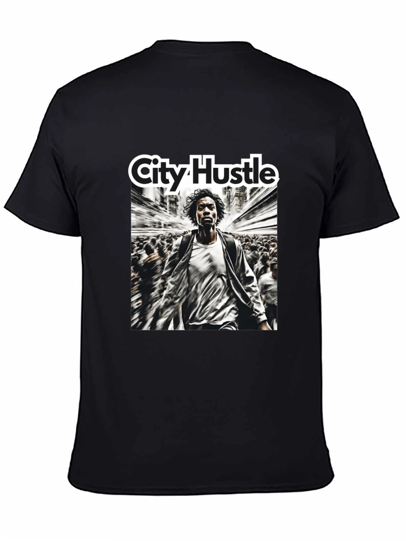 Black City Hustle Graphic Print T-Shirt view 4