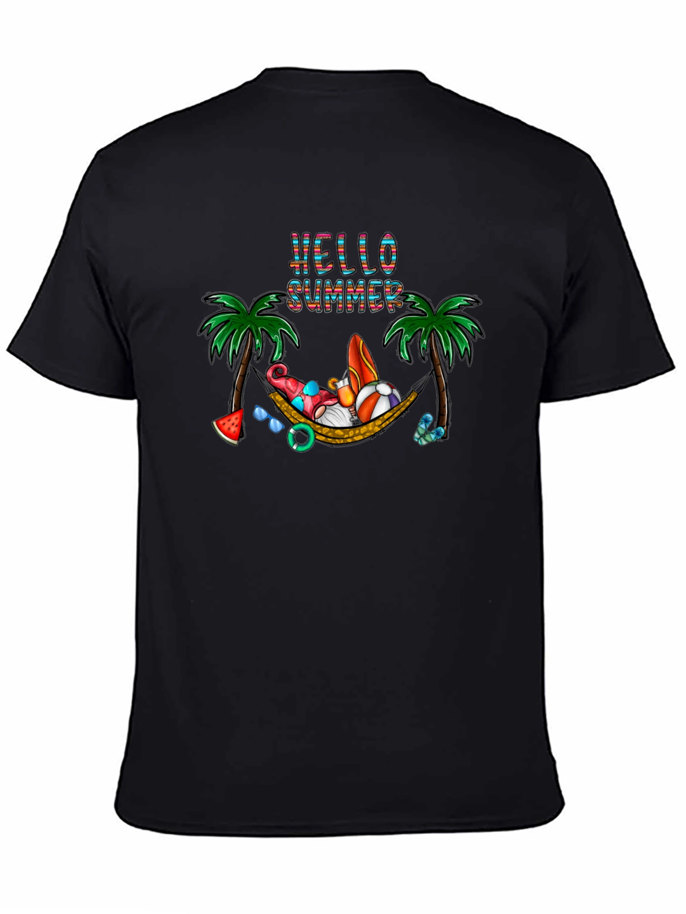 Hello Summer Hammock Gnome Graphic Tee - 4