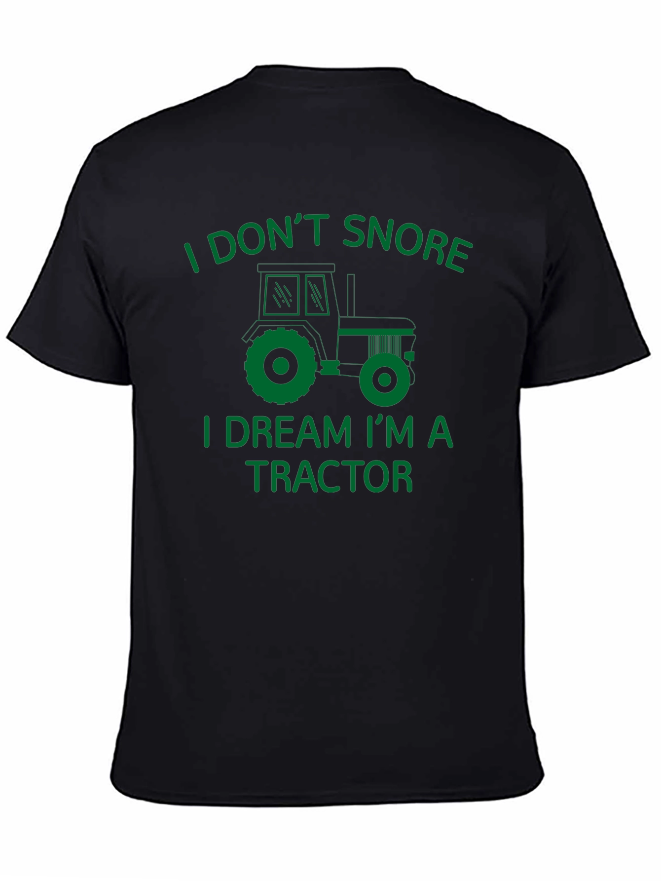 Black Funny Tractor Dreamer T-Shirt view 4