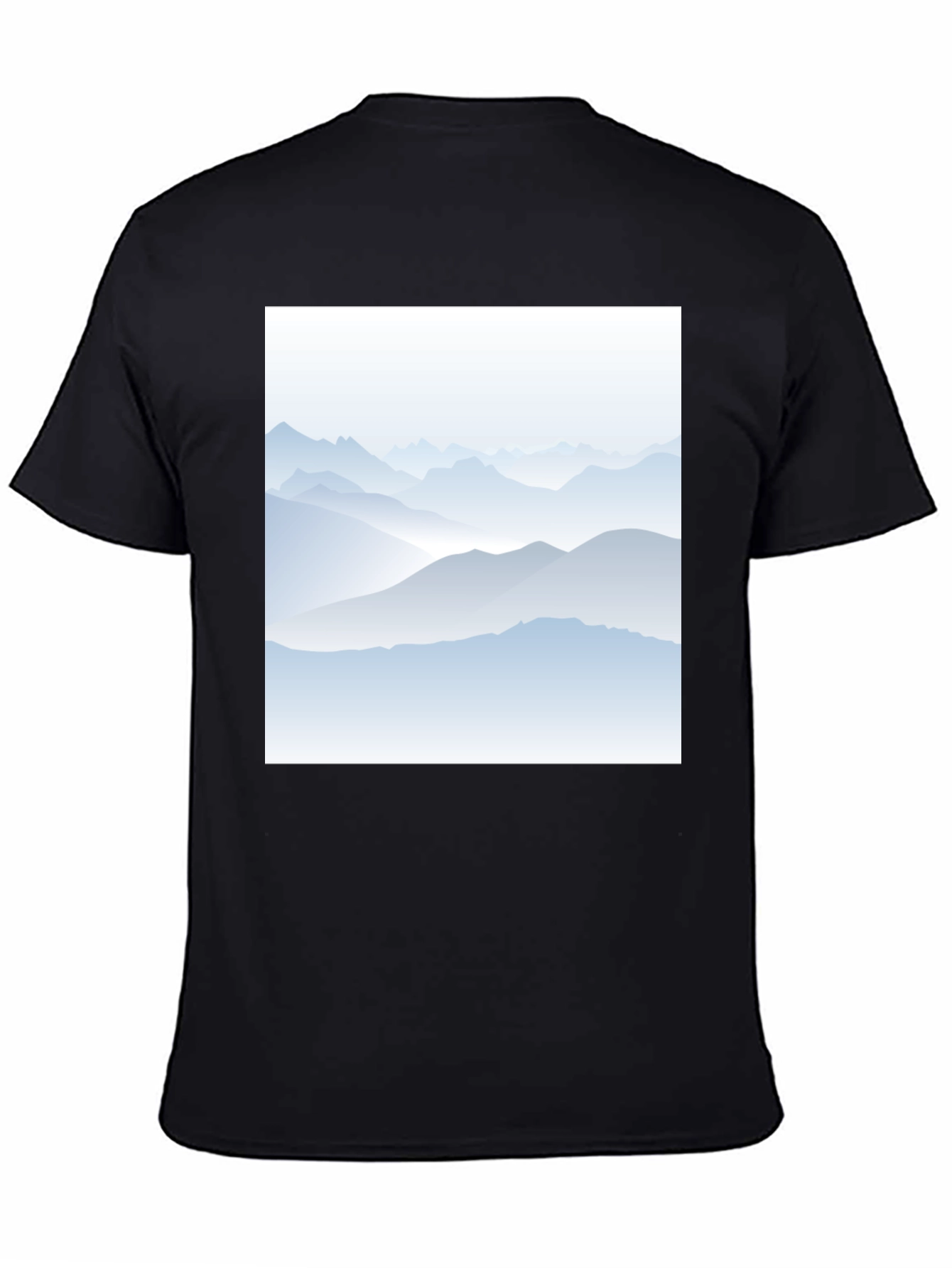 Black Mountain Range Graphic Print Black T-Shirt view 4