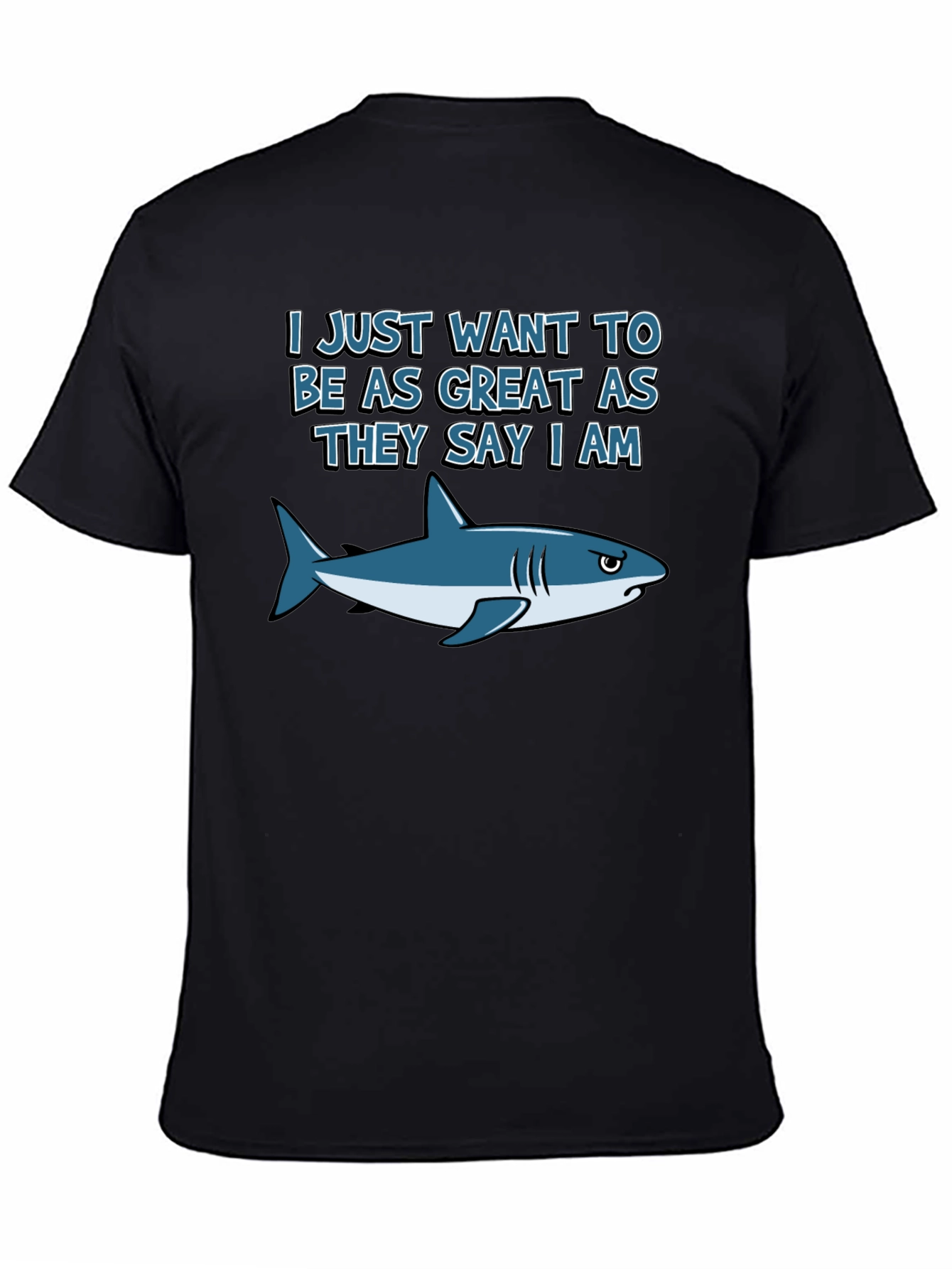 Black Great White Shark Graphic T-Shirt view 4