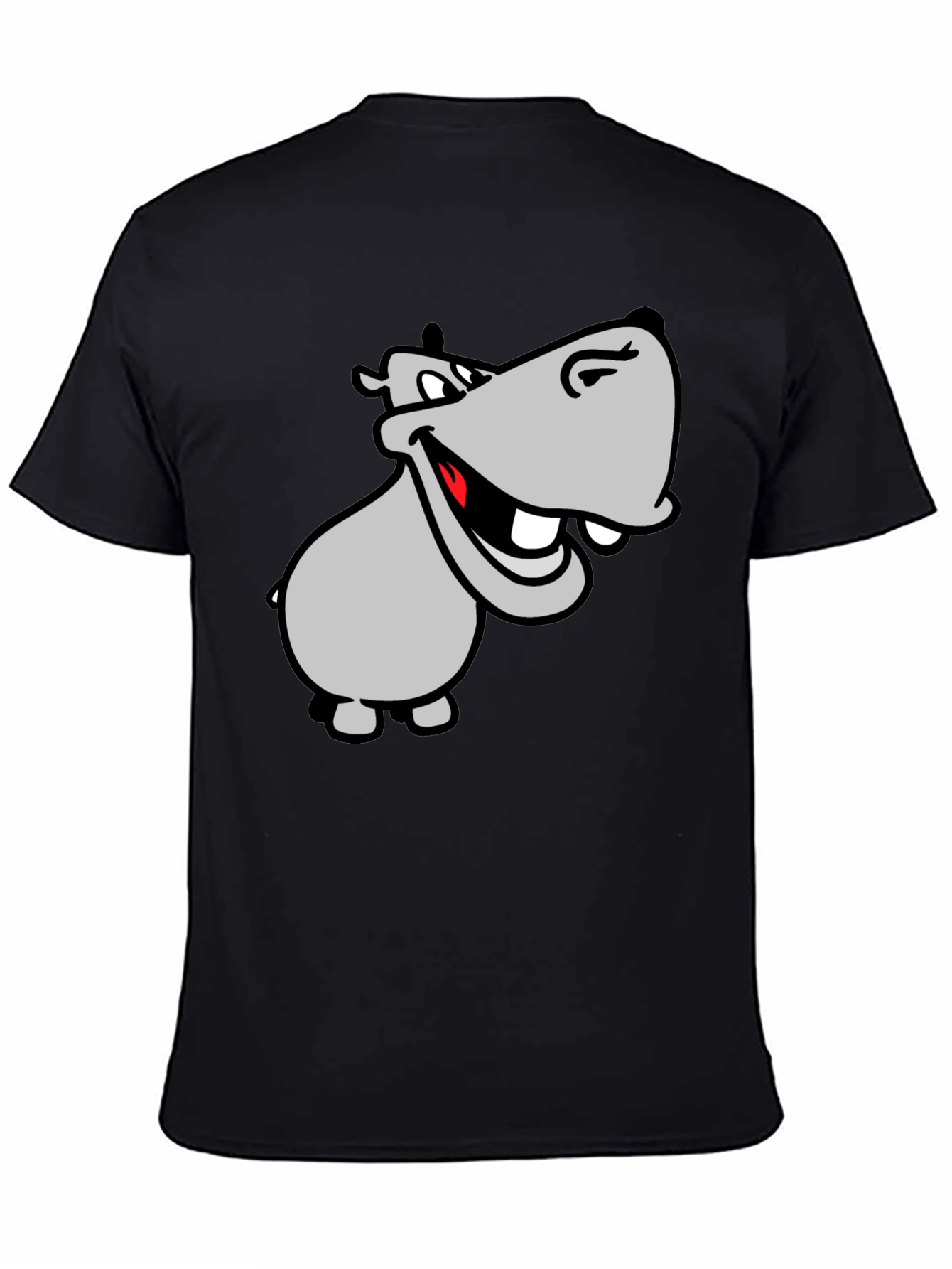 Black Hippo Graphic T-Shirt - Men's Black Tee view 4