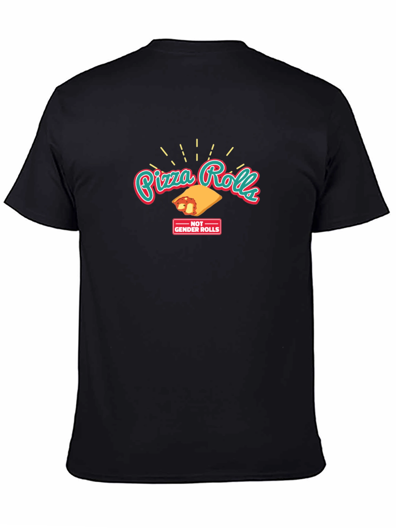 Black Pizza Rolls T-Shirt - Funny Graphic Tee view 4