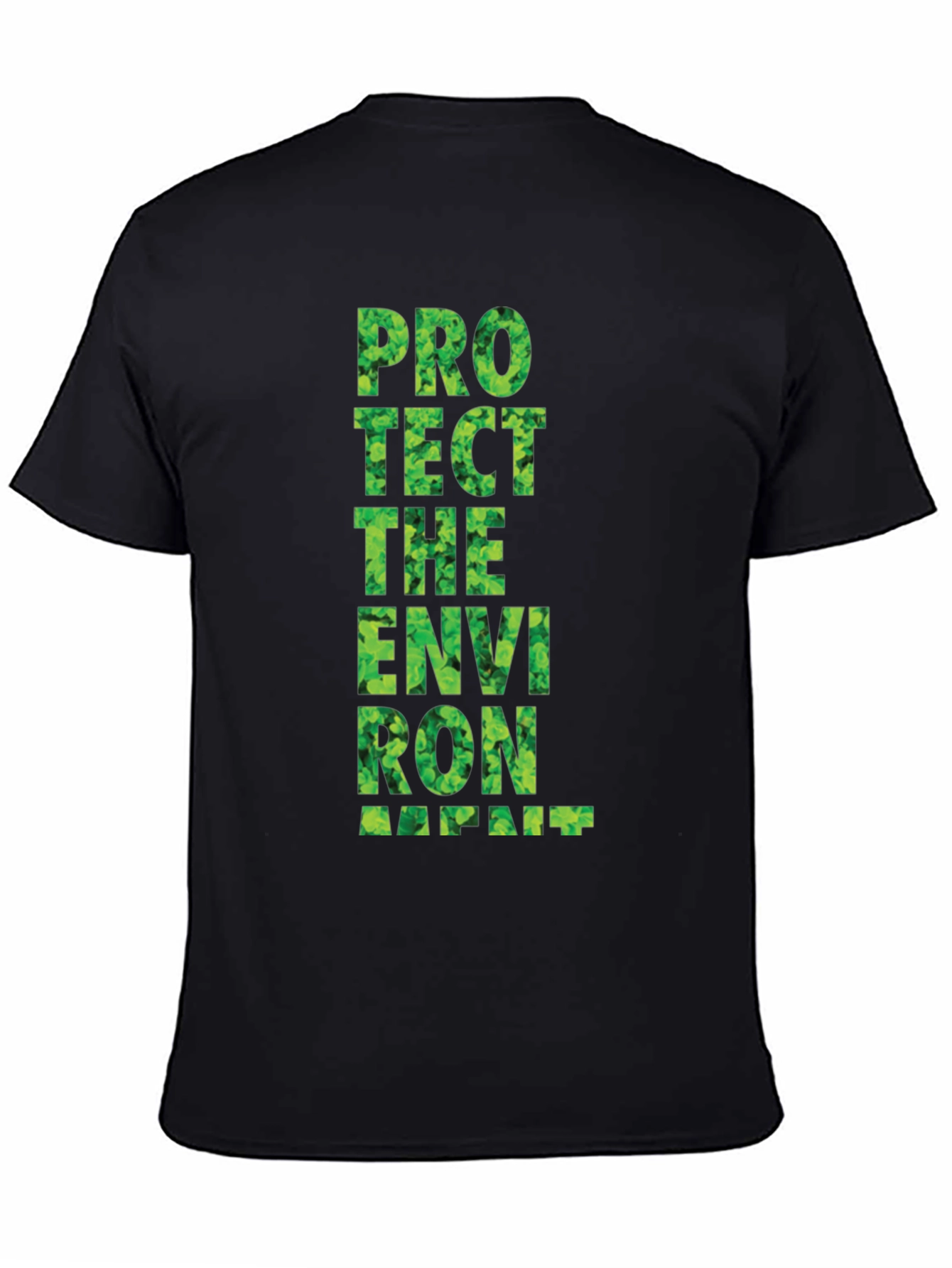 Black Eco-Friendly Graphic Tee: Protect the Environment view 4