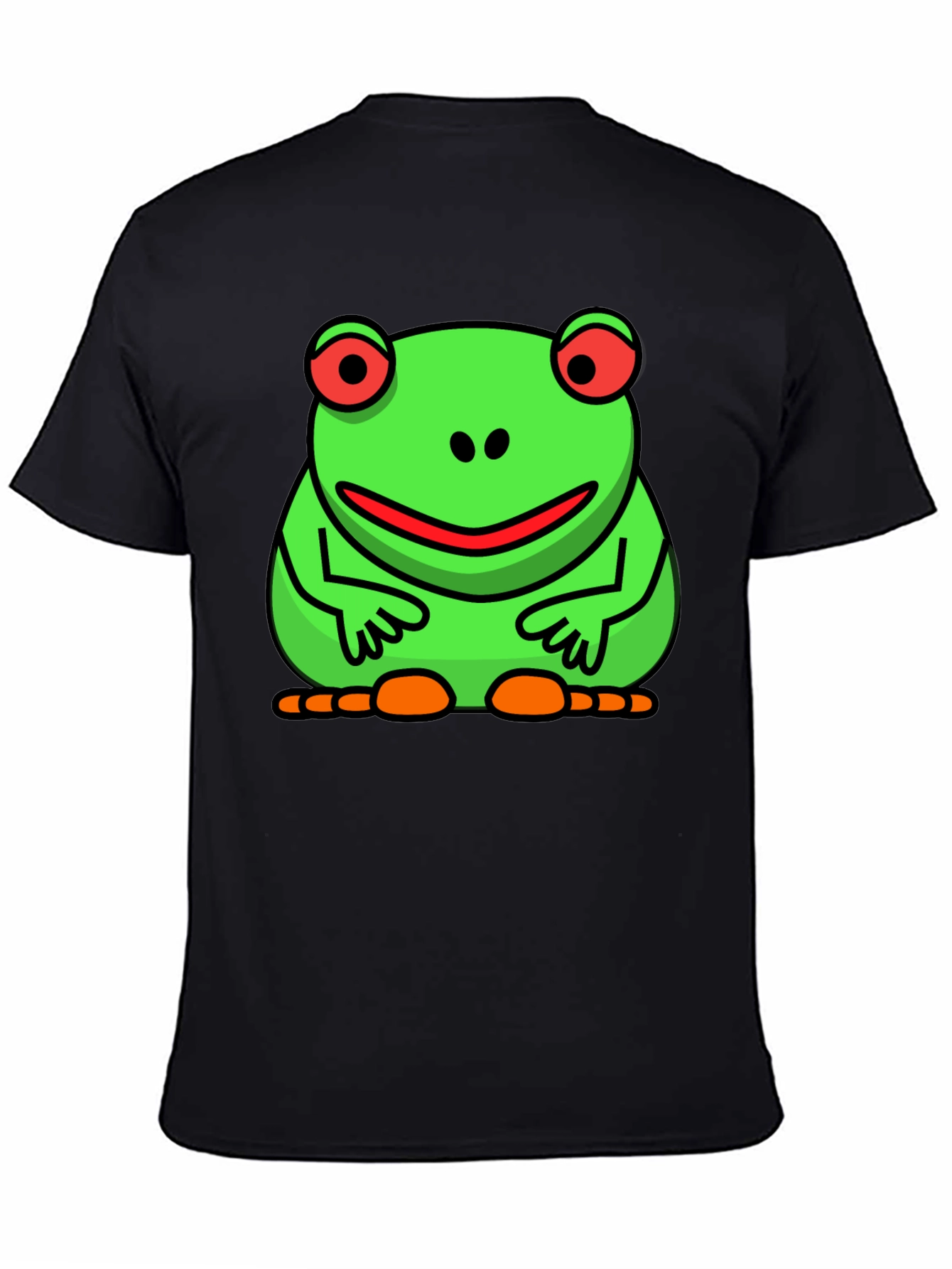 Black Funny Frog Graphic Tee - Black Cotton T-Shirt view 4