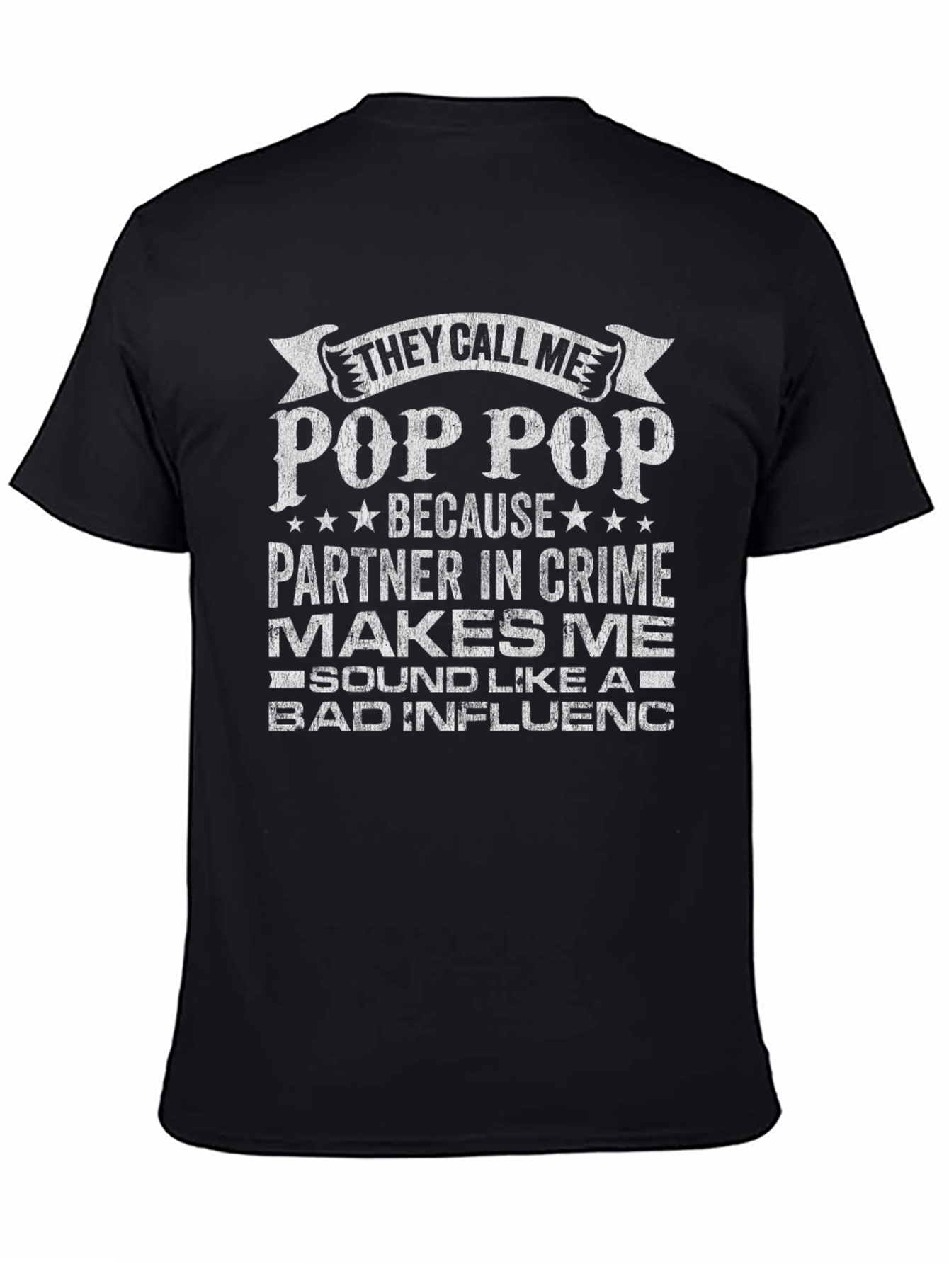 Black Pop Pop Partner in Crime T-Shirt view 4