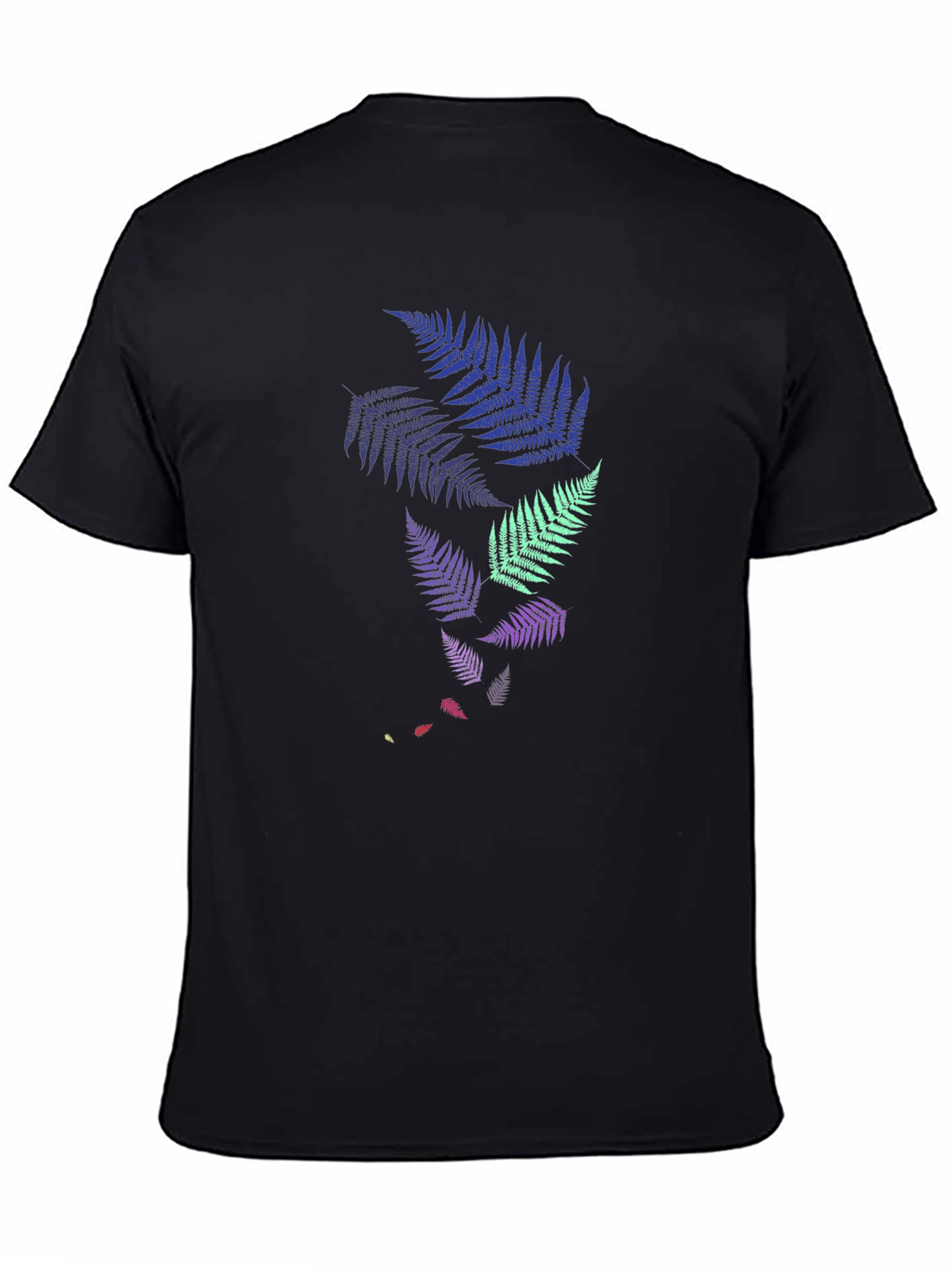 Black Fern Design Black T-Shirt view 4