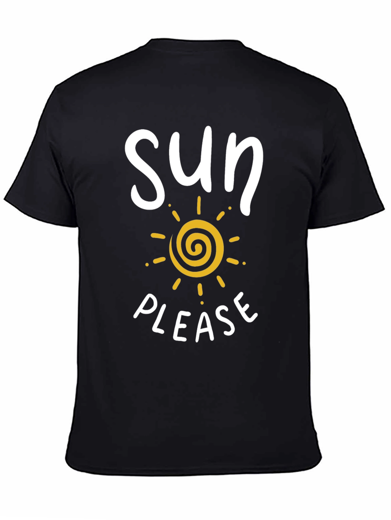 Black Sun Please Graphic Tee - Black Cotton T-Shirt view 4