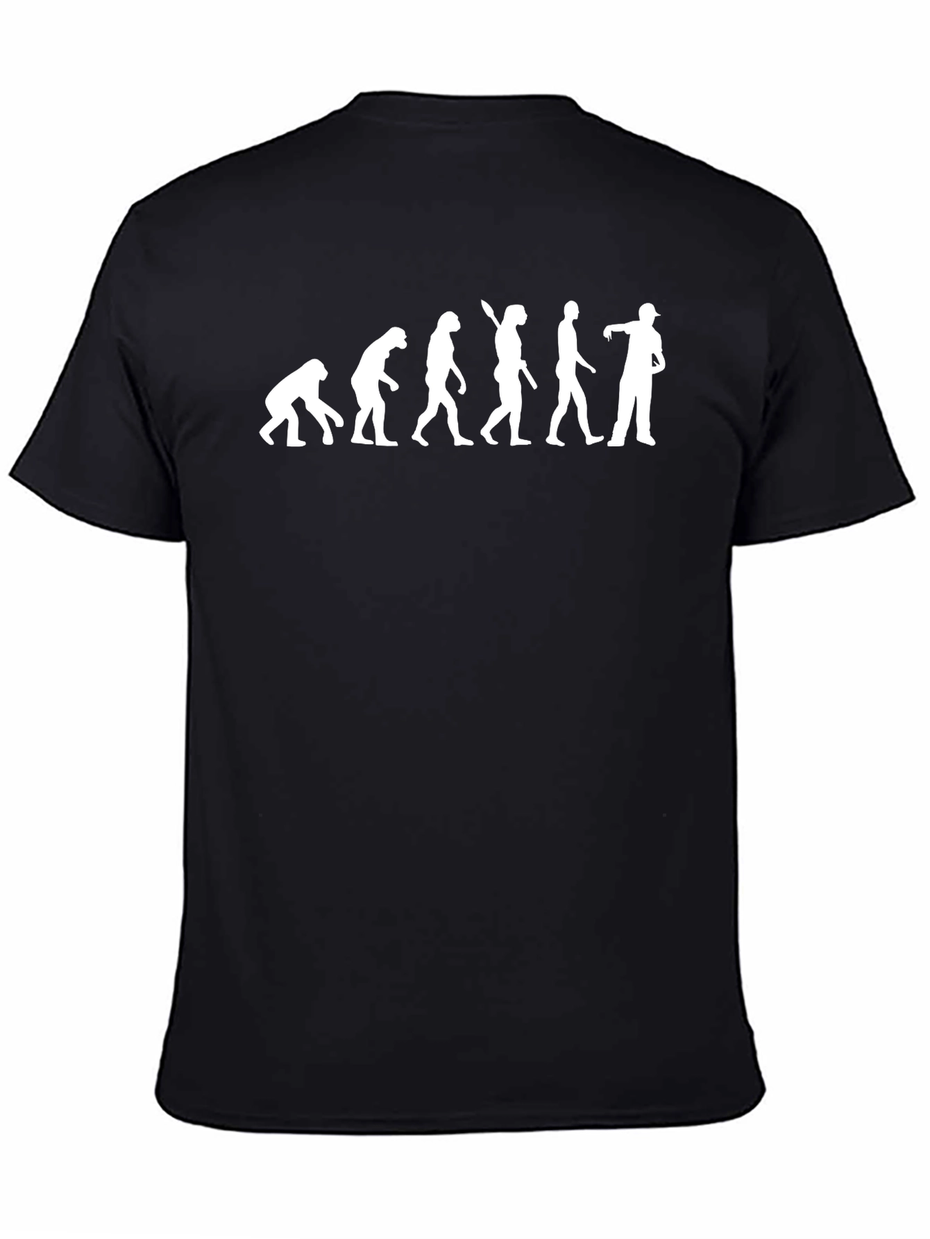 Black Evolution of a Zombie Fan Black T-Shirt view 4