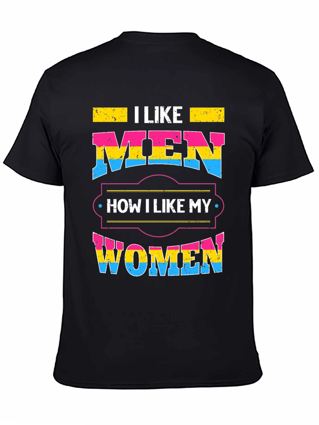 Black Pansexual Pride T-Shirt - I Like Men, I Like Women view 4