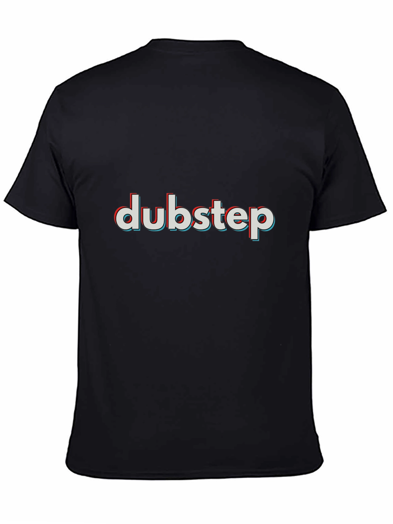 Black Dubstep Graphic Tee - Trendy 3D Effect Print view 4