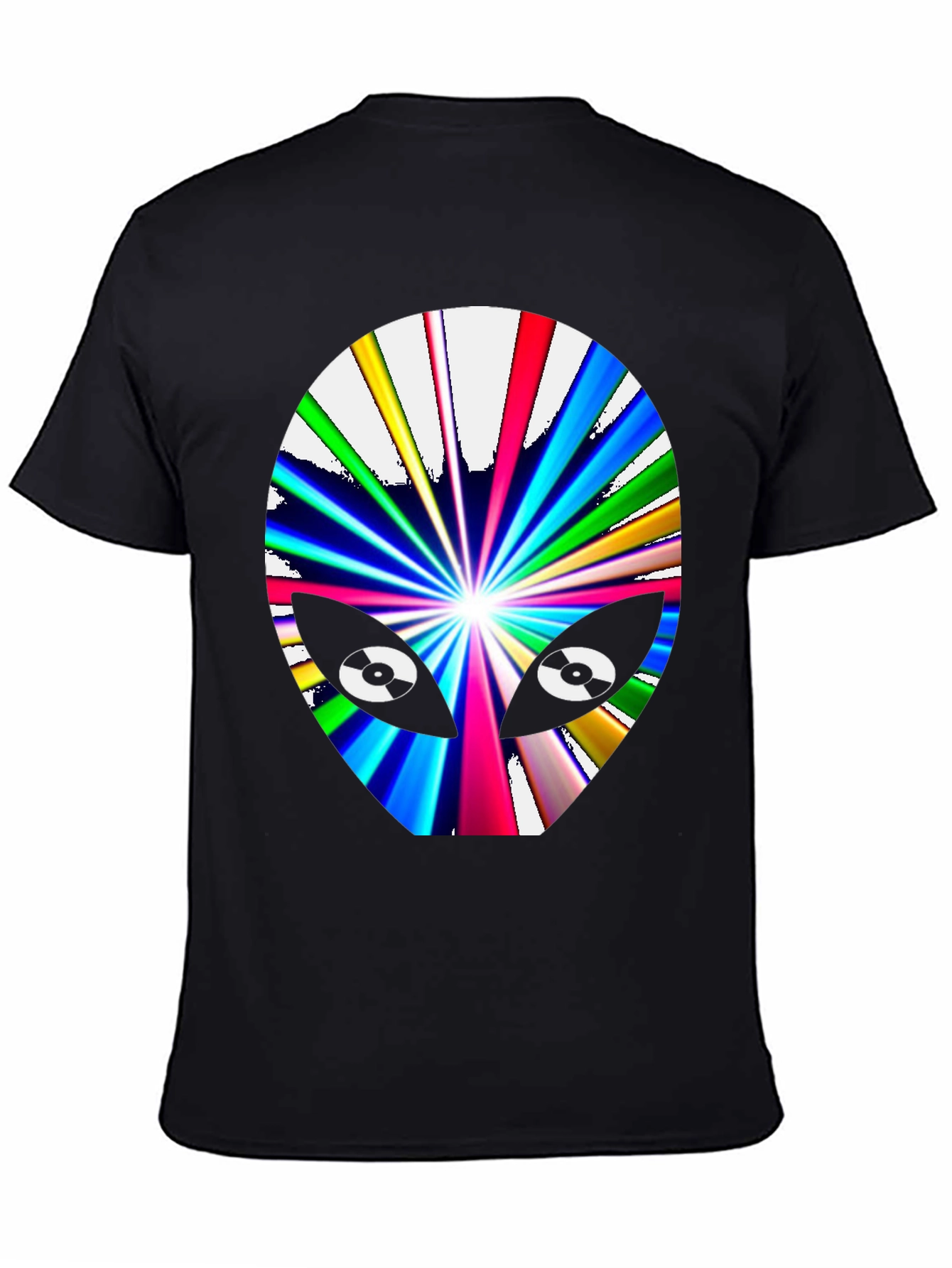 Black Retro Alien Graphic T-Shirt - Black Cotton Tee view 4