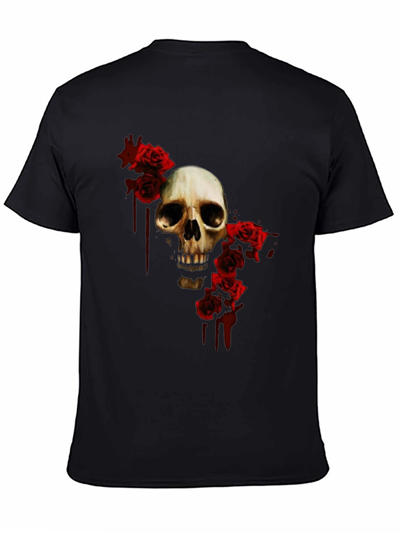 Skull and Roses Graphic T-Shirt - Gothic Style - 4