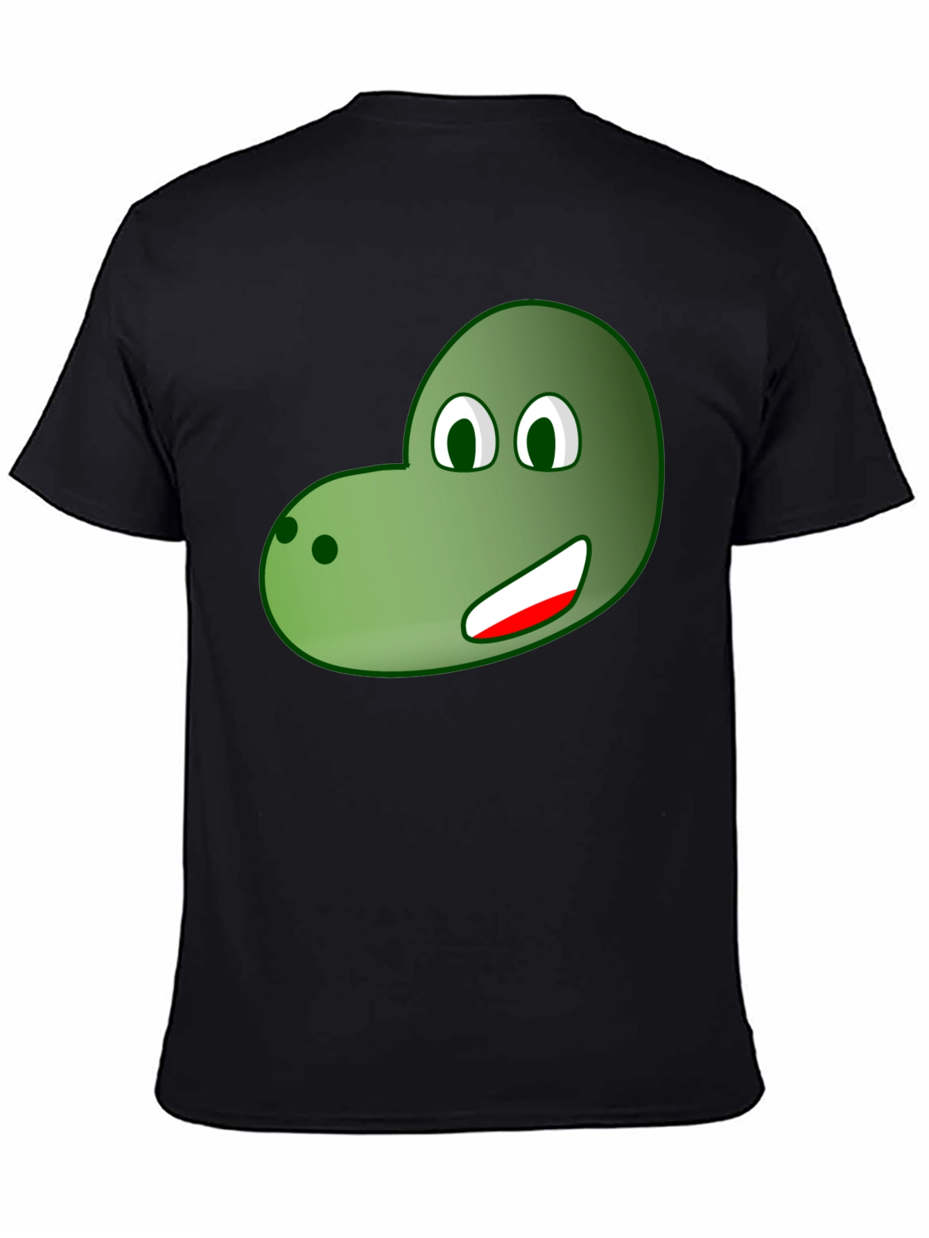 Black Cartoon Dinosaur Face Graphic Tee view 4