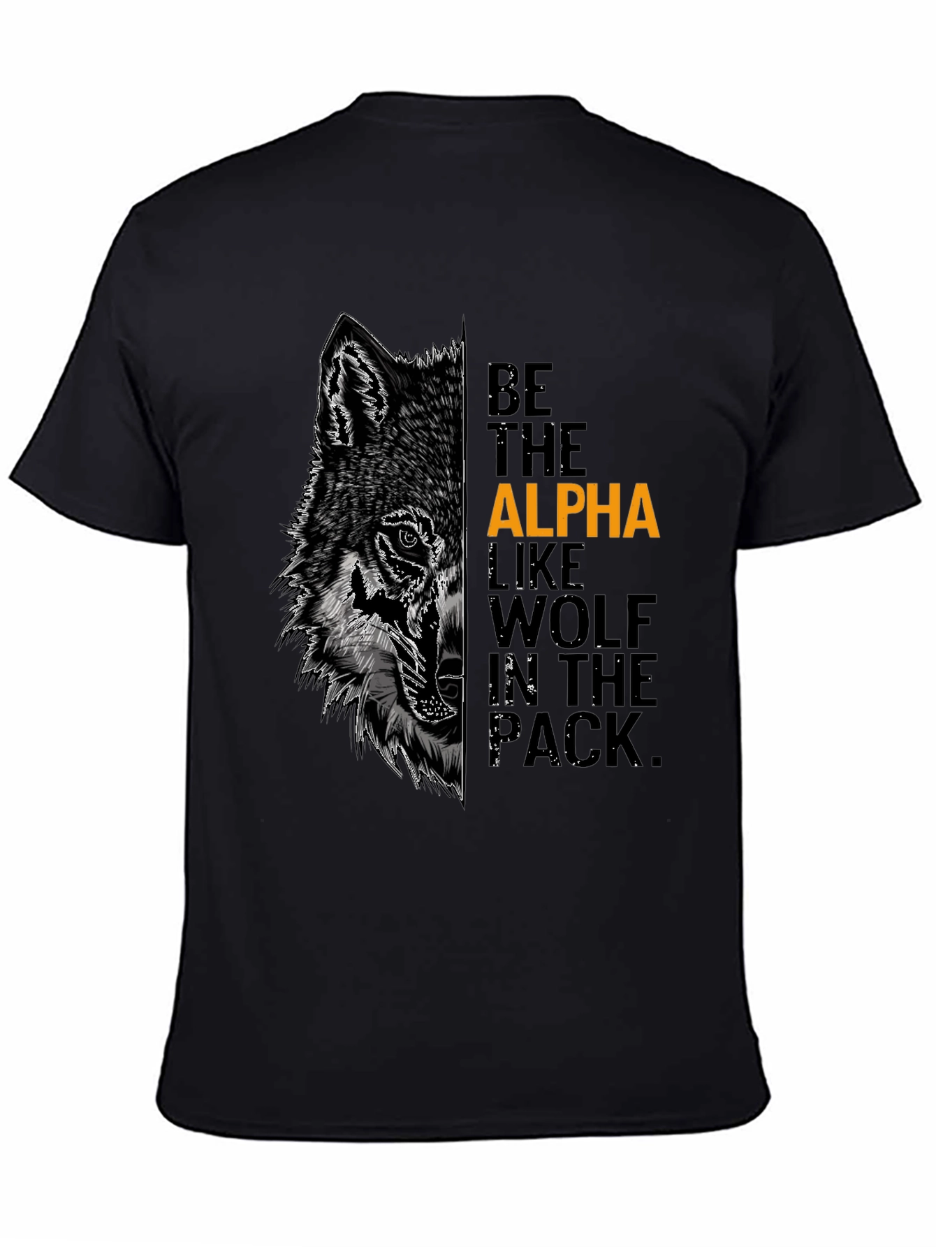 Black Alpha Wolf Graphic Tee - Be the Leader view 4