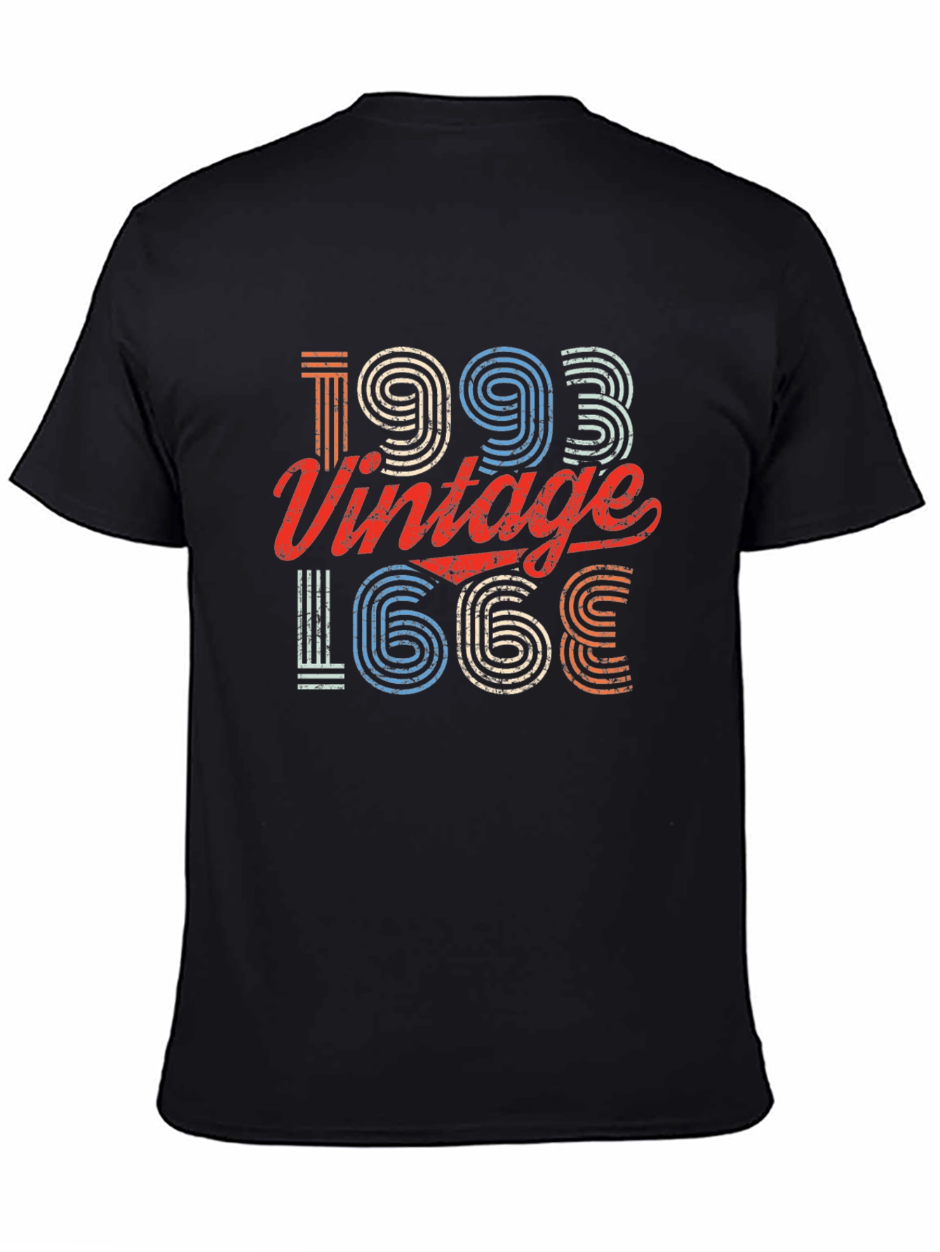 Black Vintage 1993 Graphic Tee - Retro Style view 4